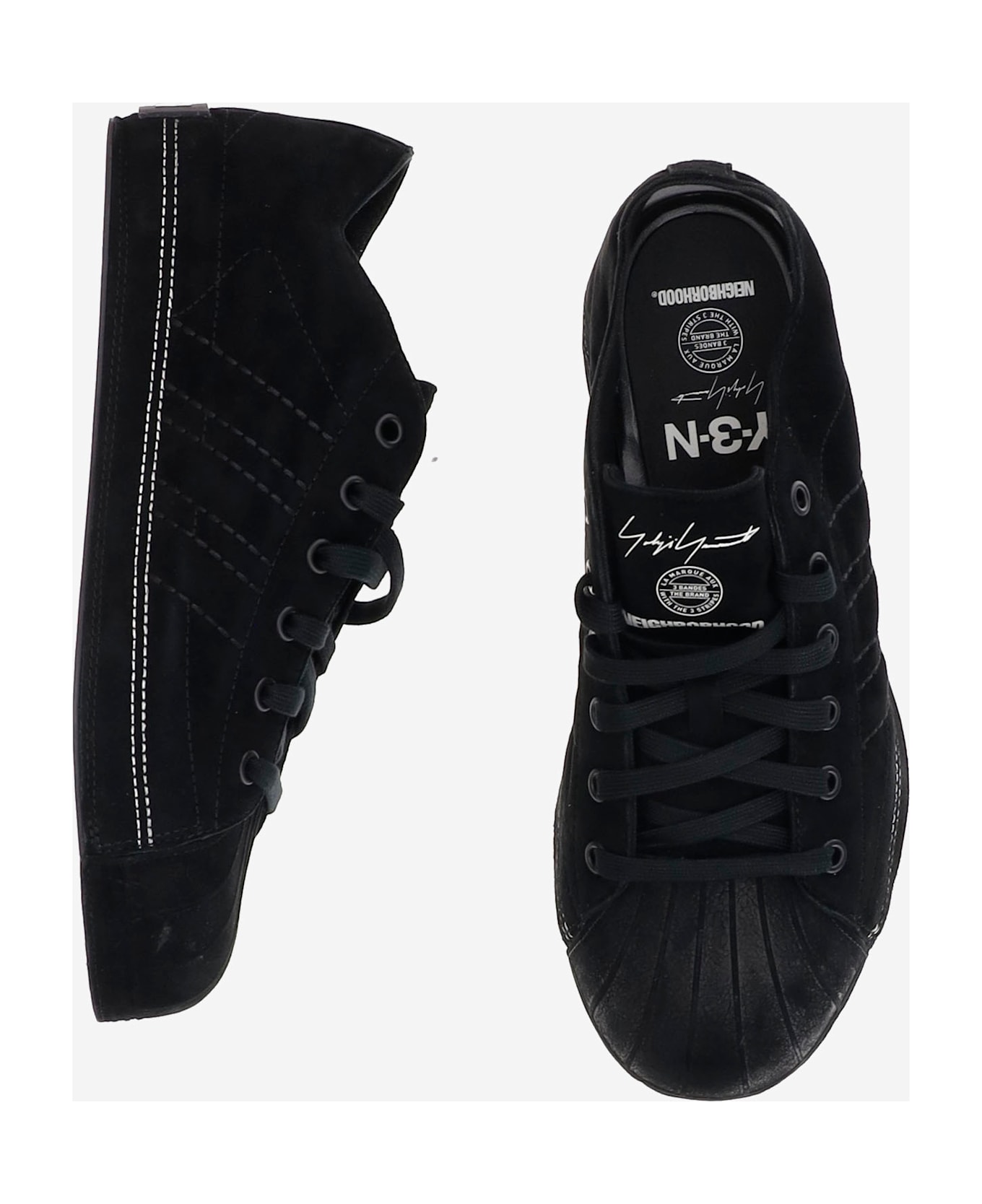 Y-3 X Neighborhood Leather Sneakers - Black