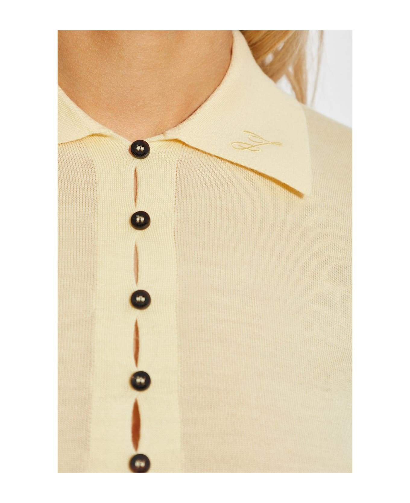 Jacquemus Merino Wool Polo Sweater 'merino Ml' - YELLOW