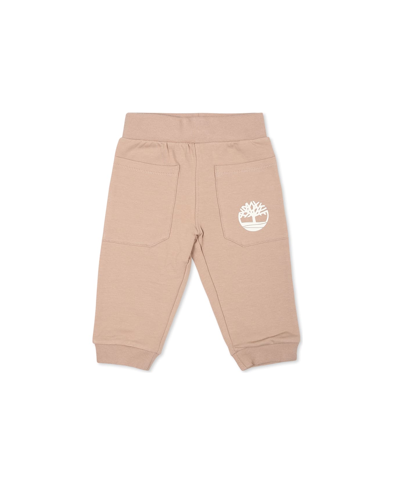 Timberland Beige Trousers For Baby Boy With Logo - Beige