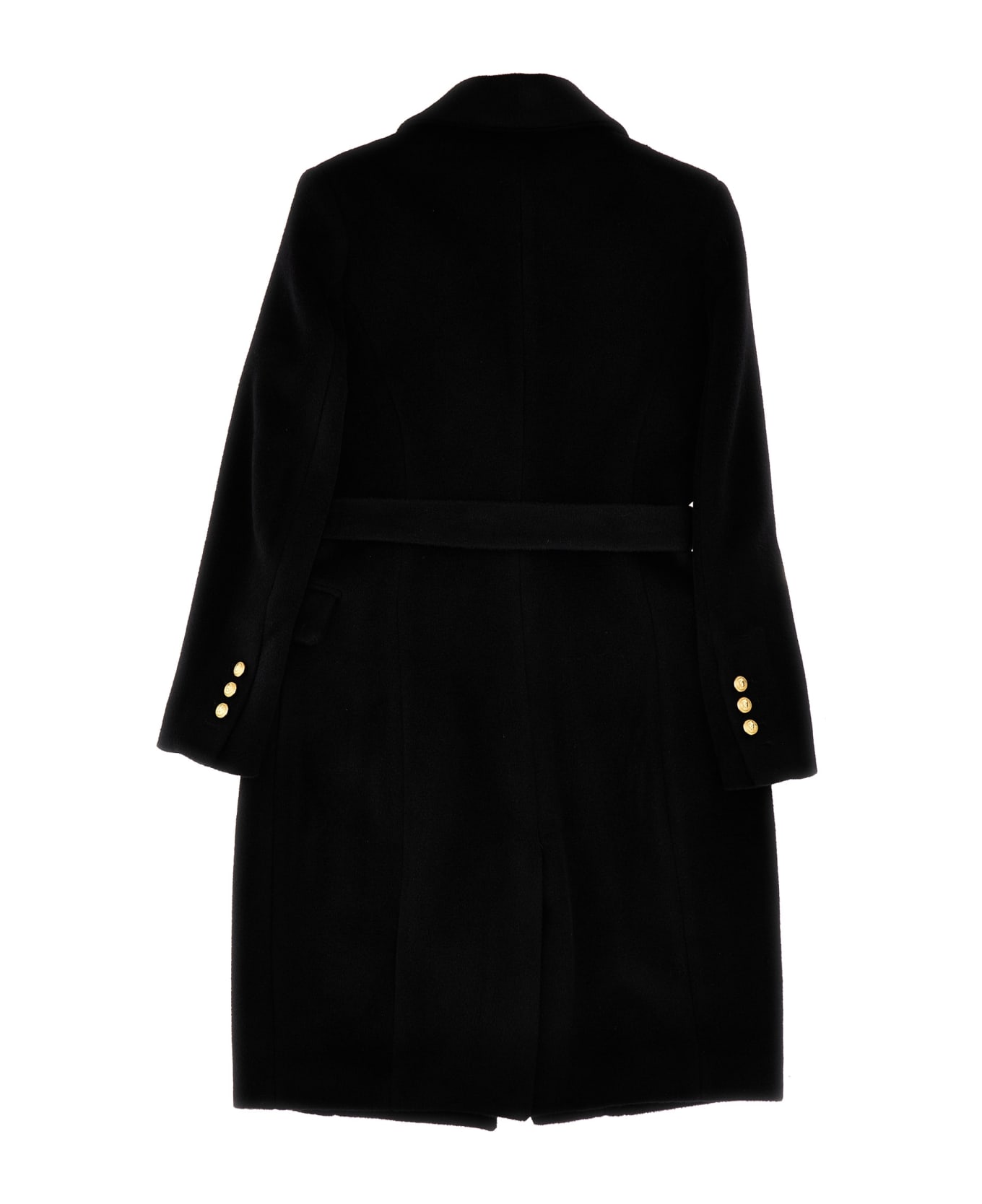 Balmain Logo Button Coat - black