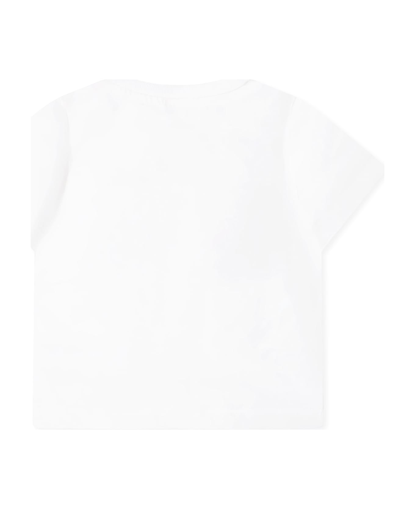 Stella McCartney Kids White T-shirt For Baby Girl With Ice Cream - Ivory
