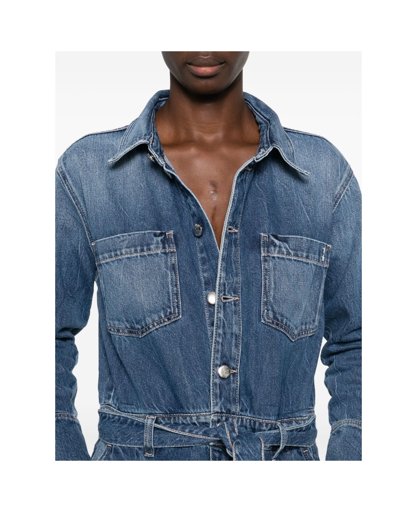 Icon Denim Blue Denim Jumpsuit - Blue