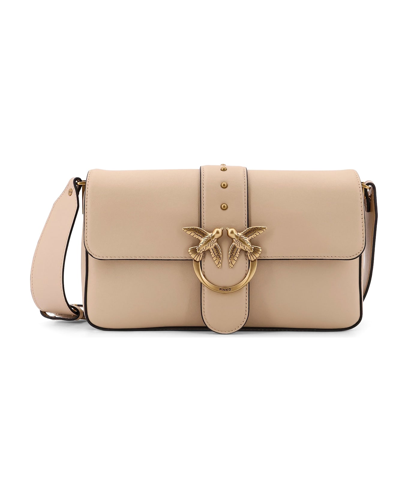 Pinko Love One Classic Shoulder Bag - Beige
