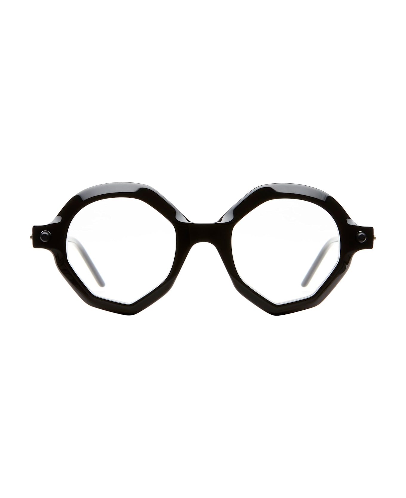 Kuboraum Mask P18 - Black Shine / Ivory Rx Glasses - Black