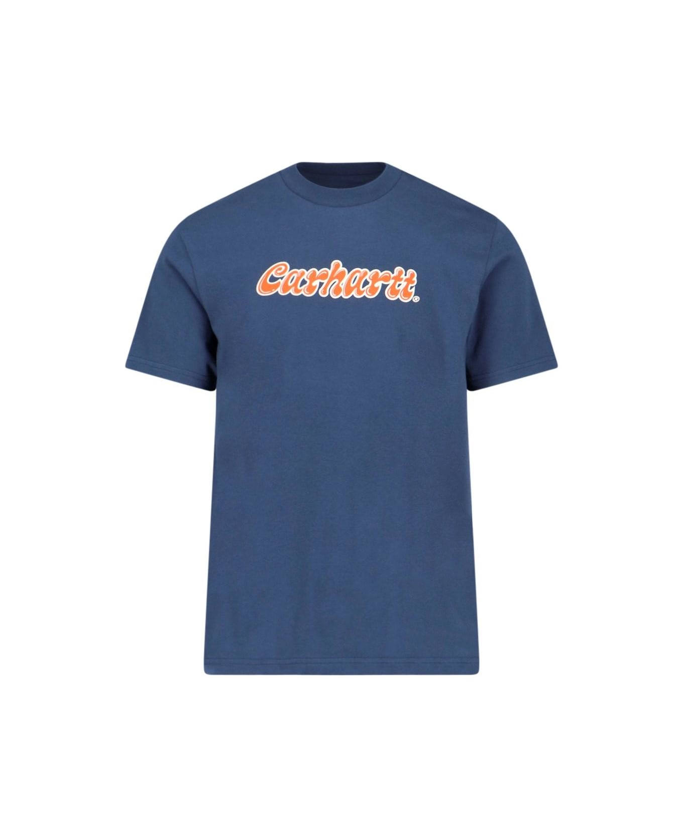Carhartt WIP T-shirt 's/s Liquid Script' - Blu