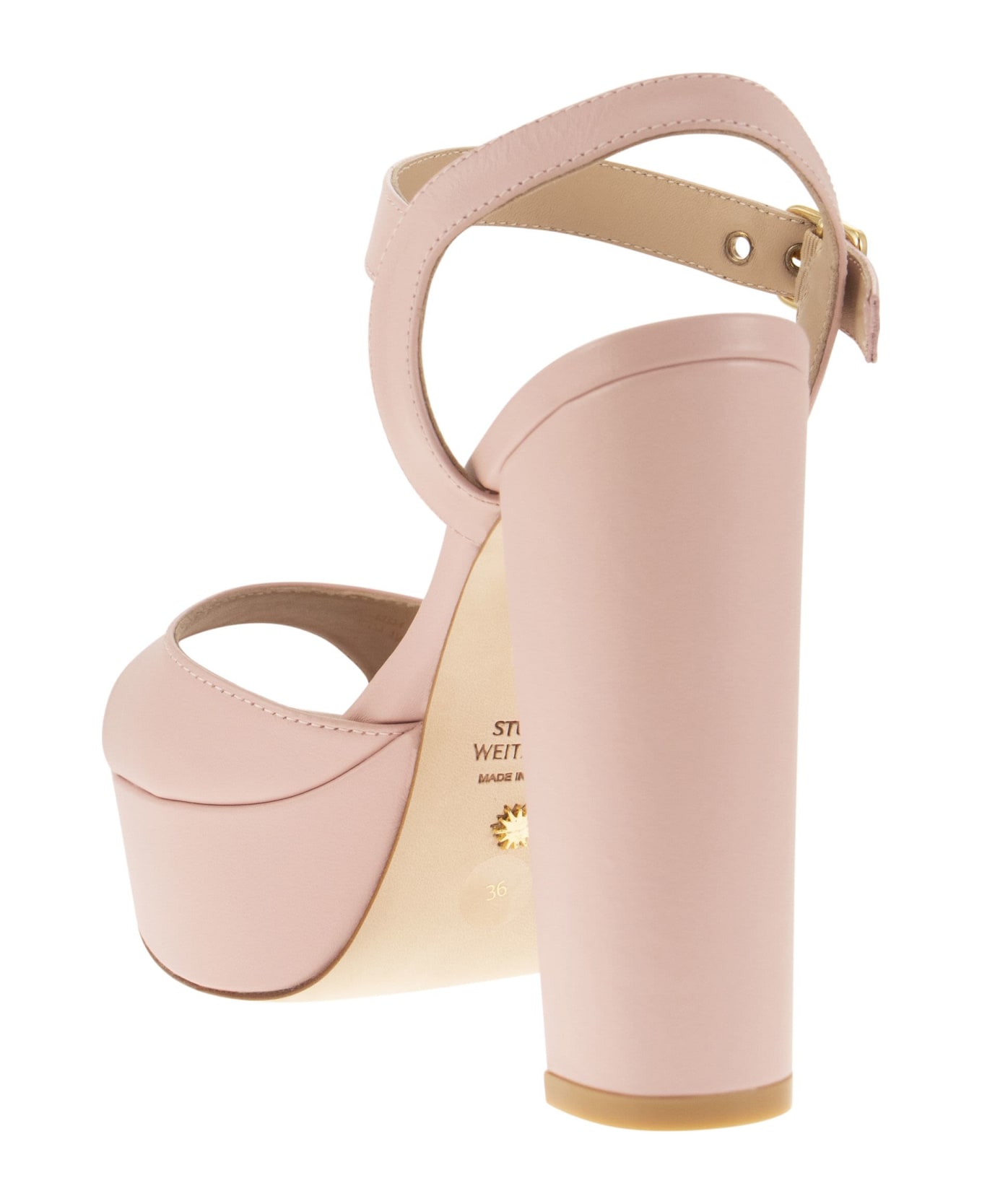 Stuart Weitzman Ryder - Leather Platform Sandals - Light Pink