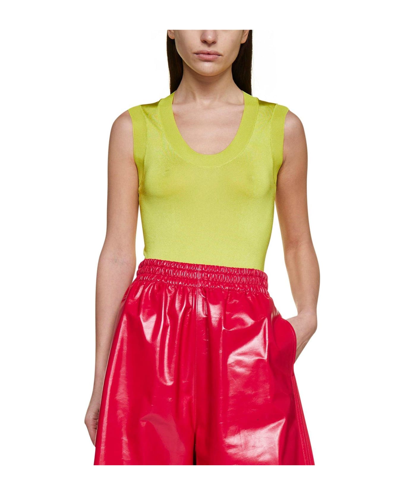 Bottega Veneta High Waist Shorts - RED