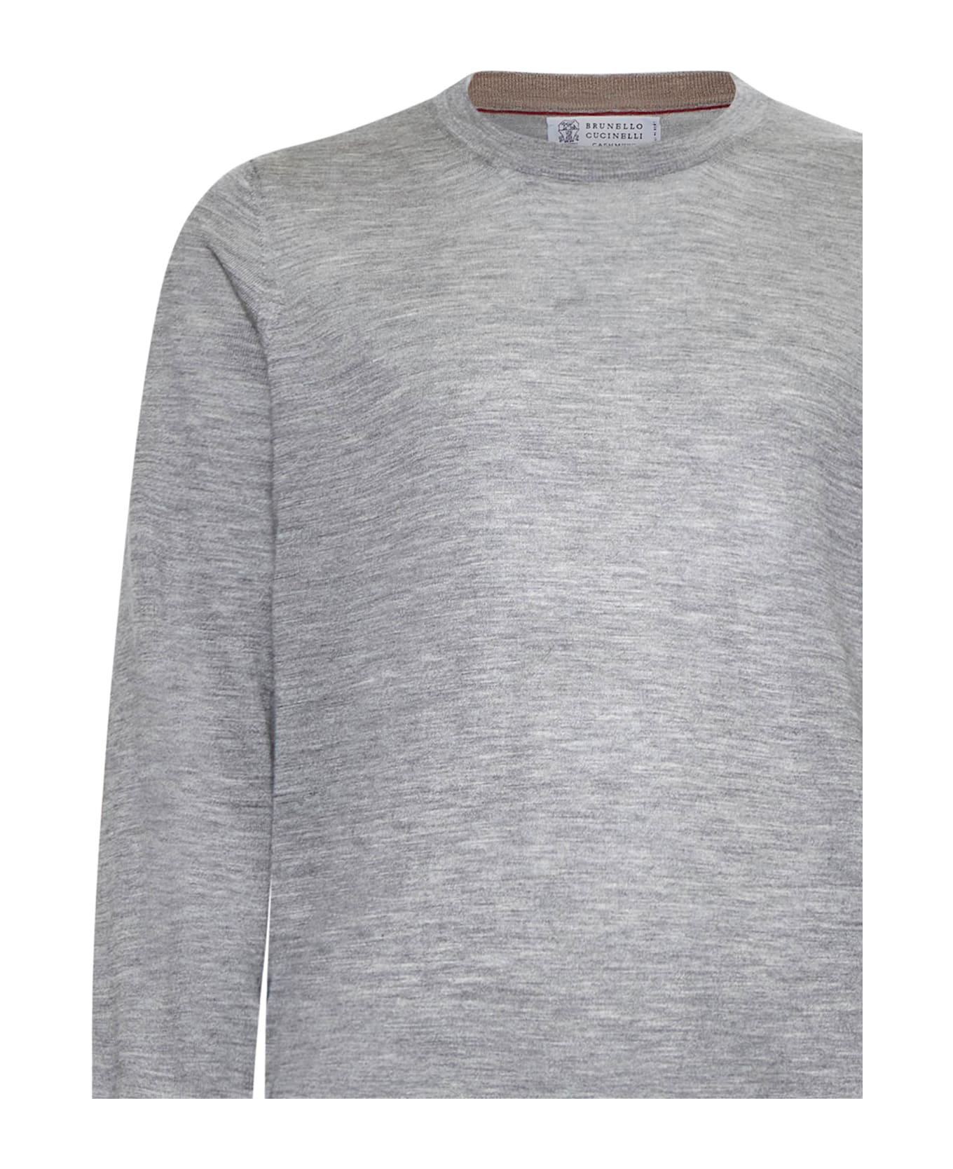 Brunello Cucinelli Sweater - Grigio chiaro+brown