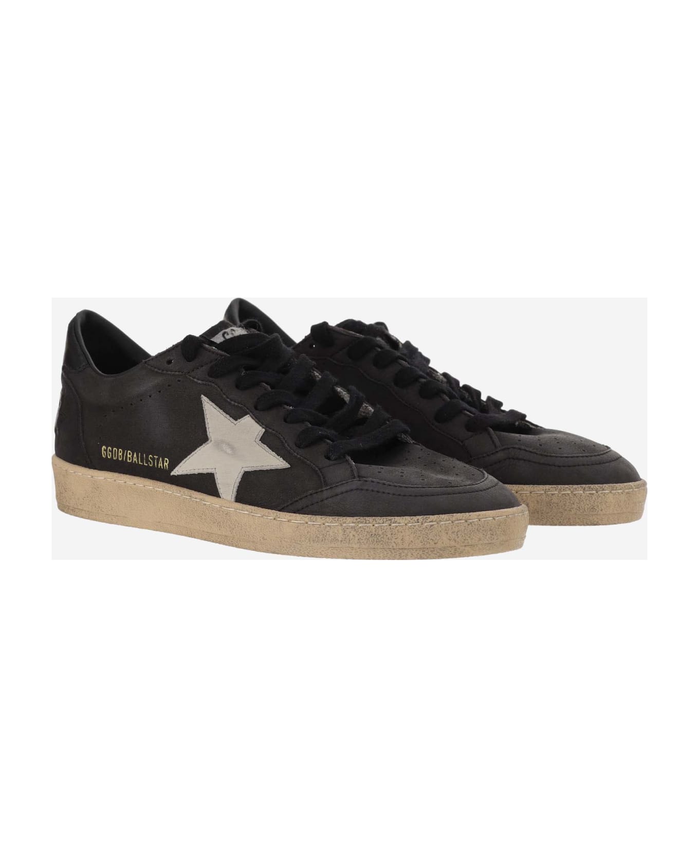 Golden Goose Black Leather Ball Star Sneakers - Black