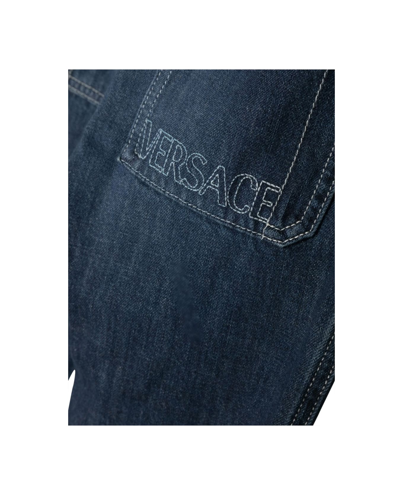 Versace Jeans With Embroidered Logo - DENIM