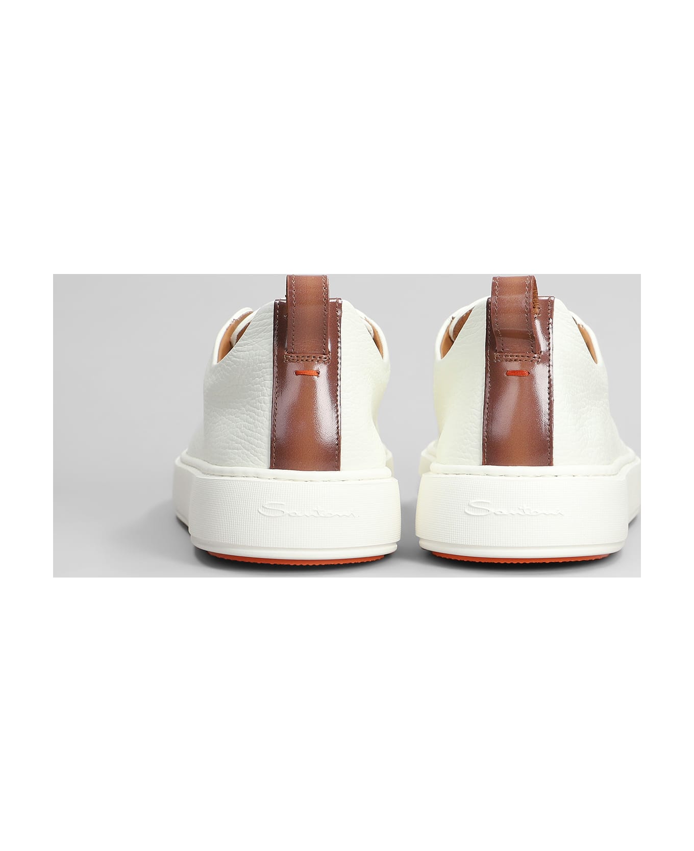 Santoni Victory Sneakers In White Leather - white