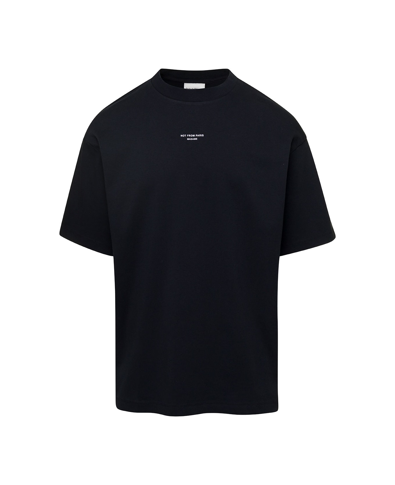Drôle de Monsieur Black Classic Nfpm T-shirt With Logo Print In Cotton Blend Man - Black