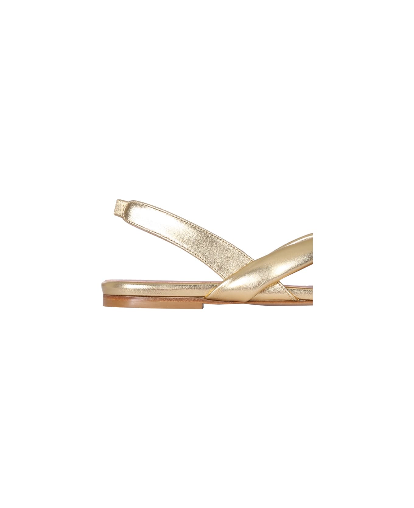 GIA BORGHINI Leather Slingback Sandals - GOLD