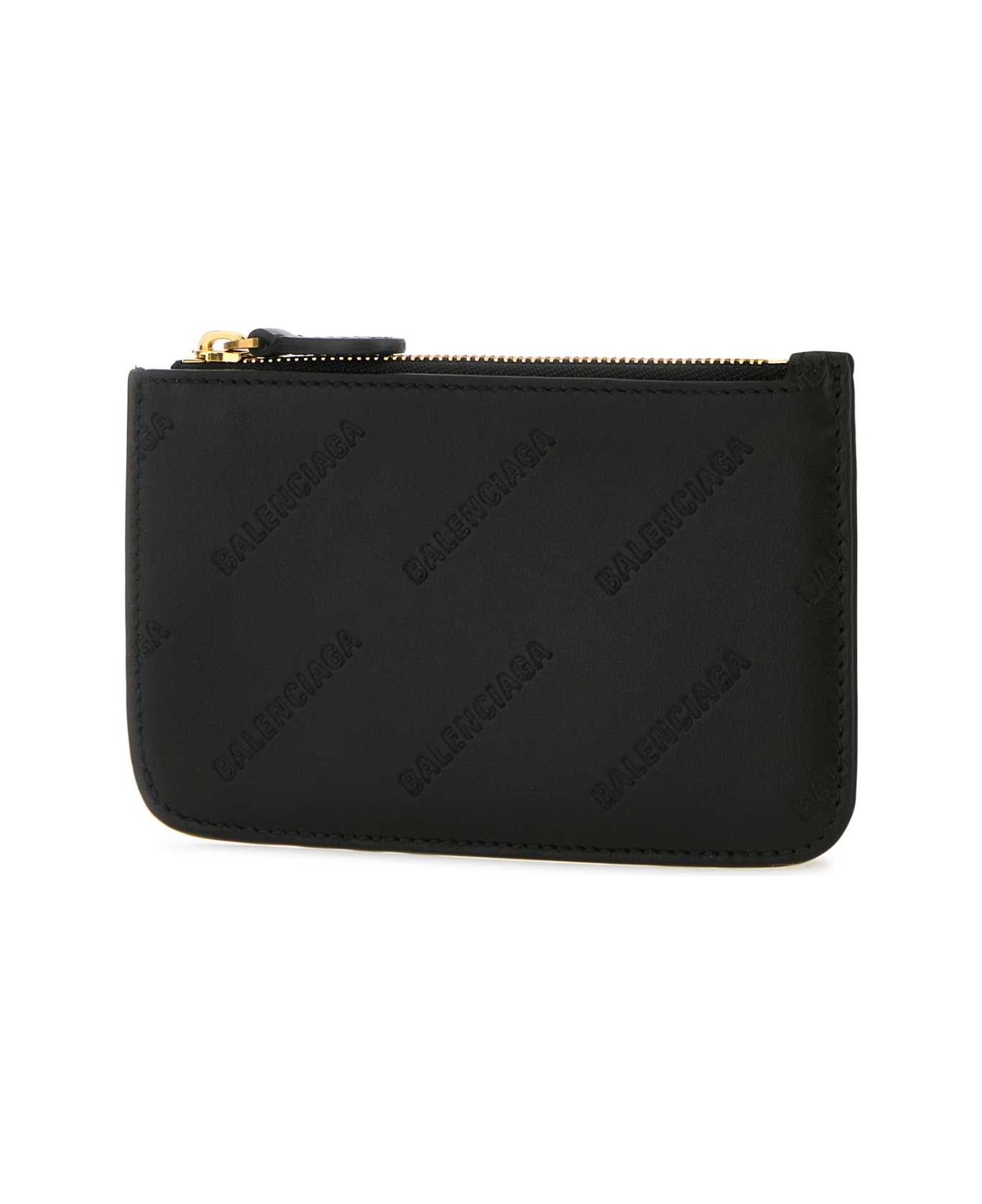 Balenciaga Black Leather Card Holder - Black 財布