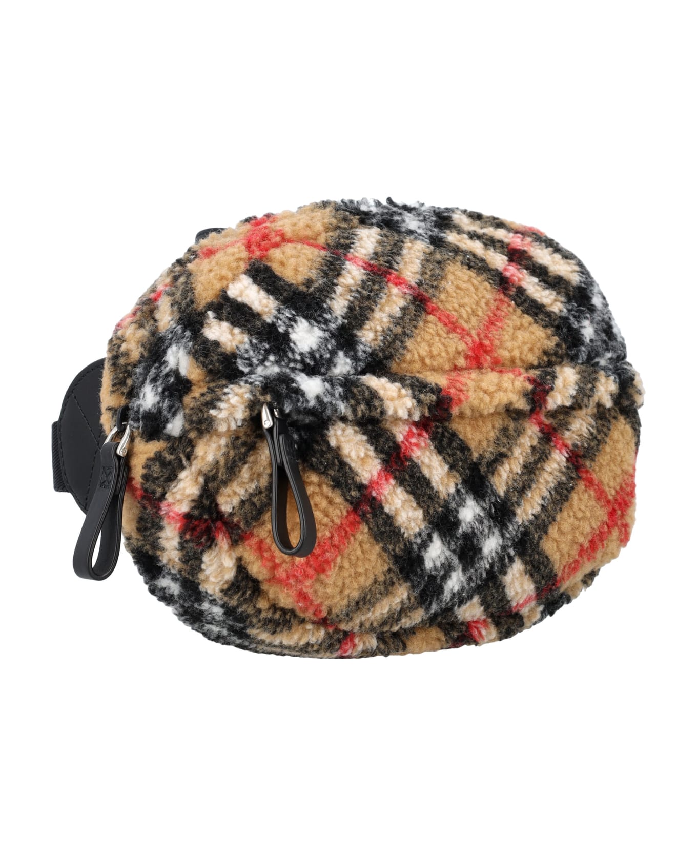 Burberry Check Fleece Belt Bag - ARCHIVE BEIGE IP CHK