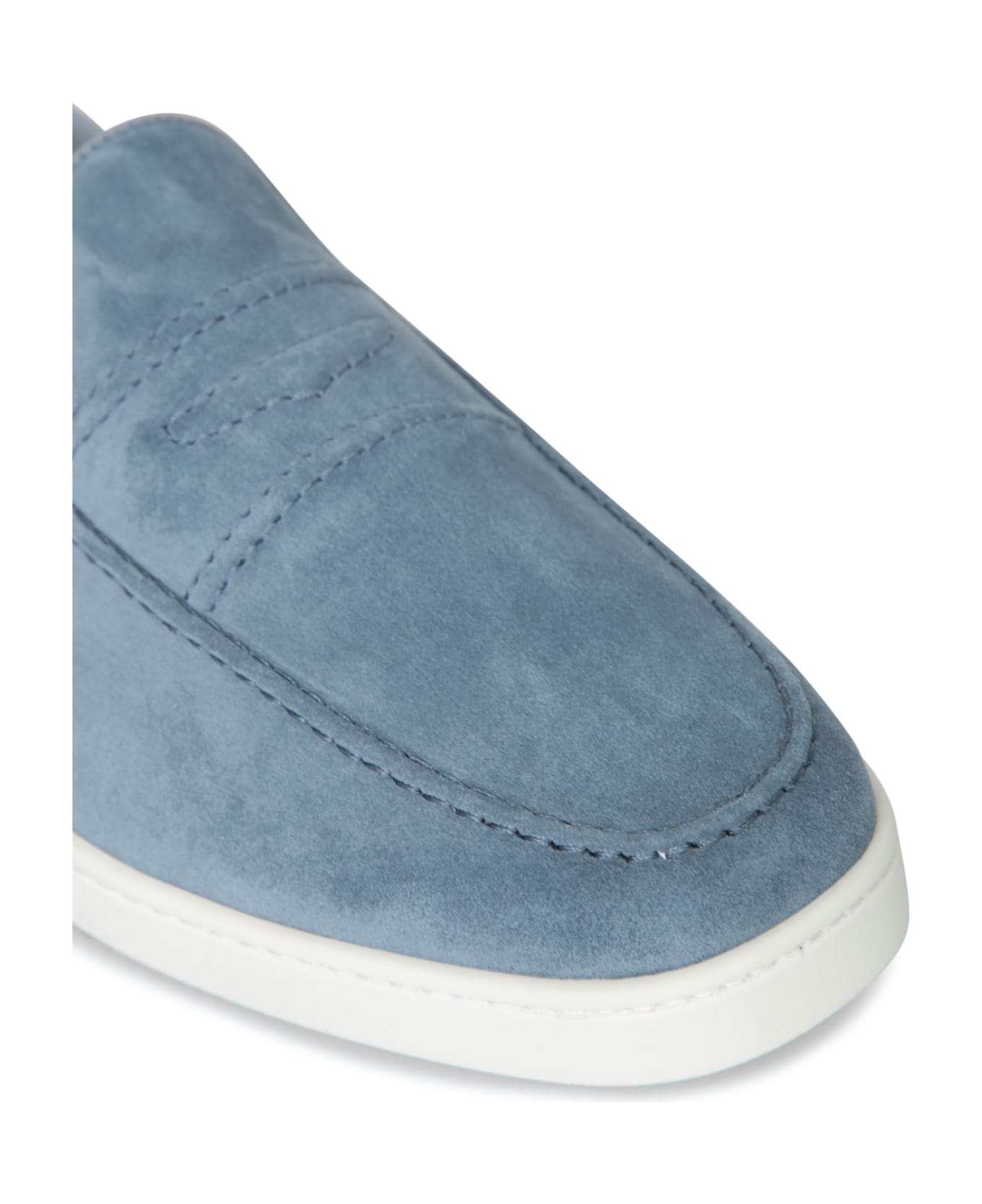 Church's Peebles Suede Cel Blue Moccasins - Blue