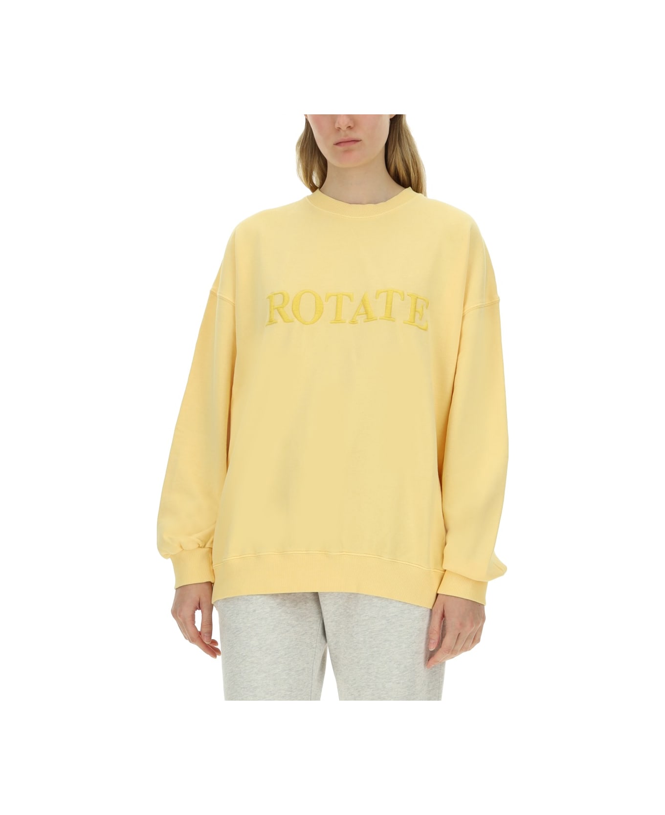 Rotate by Birger Christensen Sweatshirt With Logo - Golden Haze