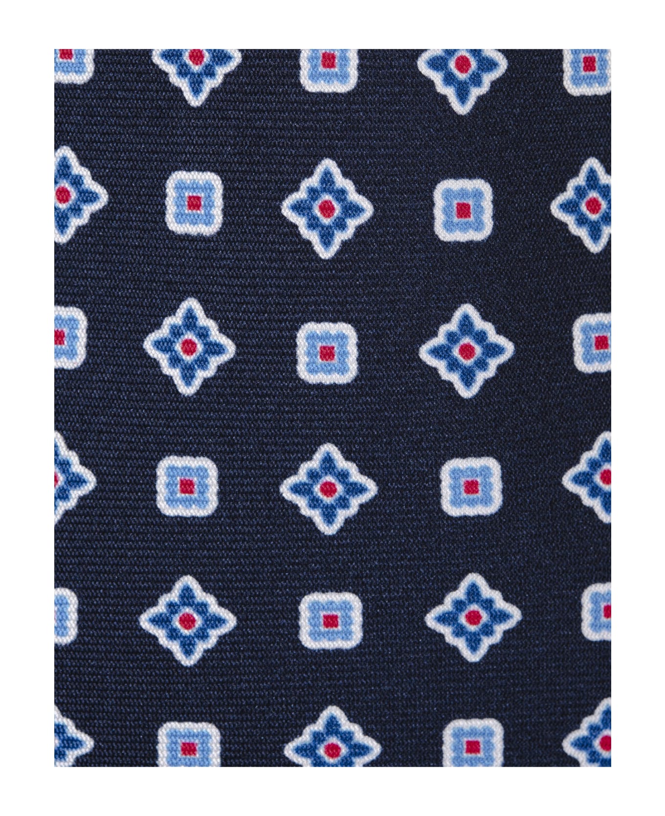 Kiton Blue Tie With Geometric Micro Pattern - Blue ネクタイ
