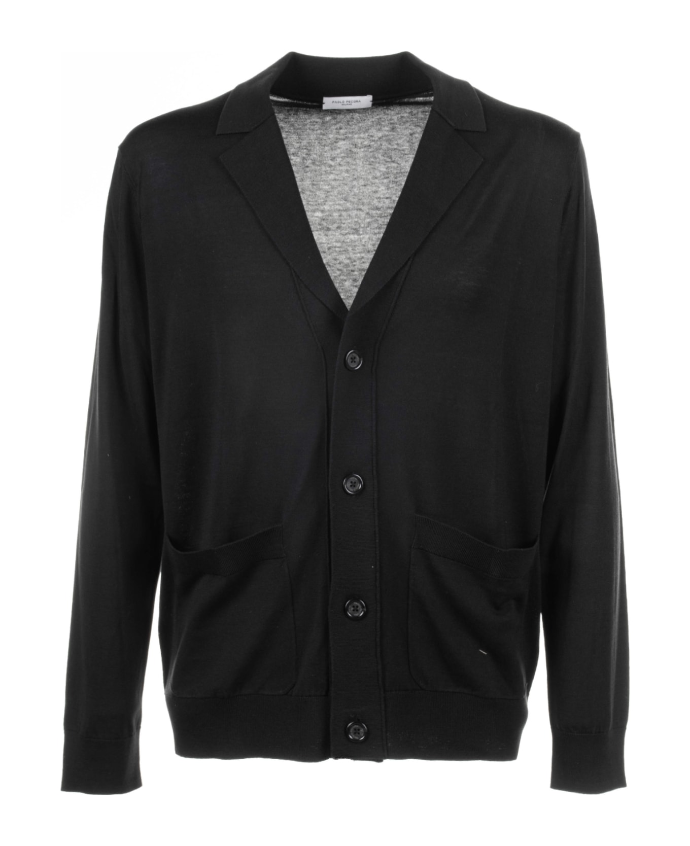 Paolo Pecora Black Cardigan With Pockets And Buttons - NERO カーディガン