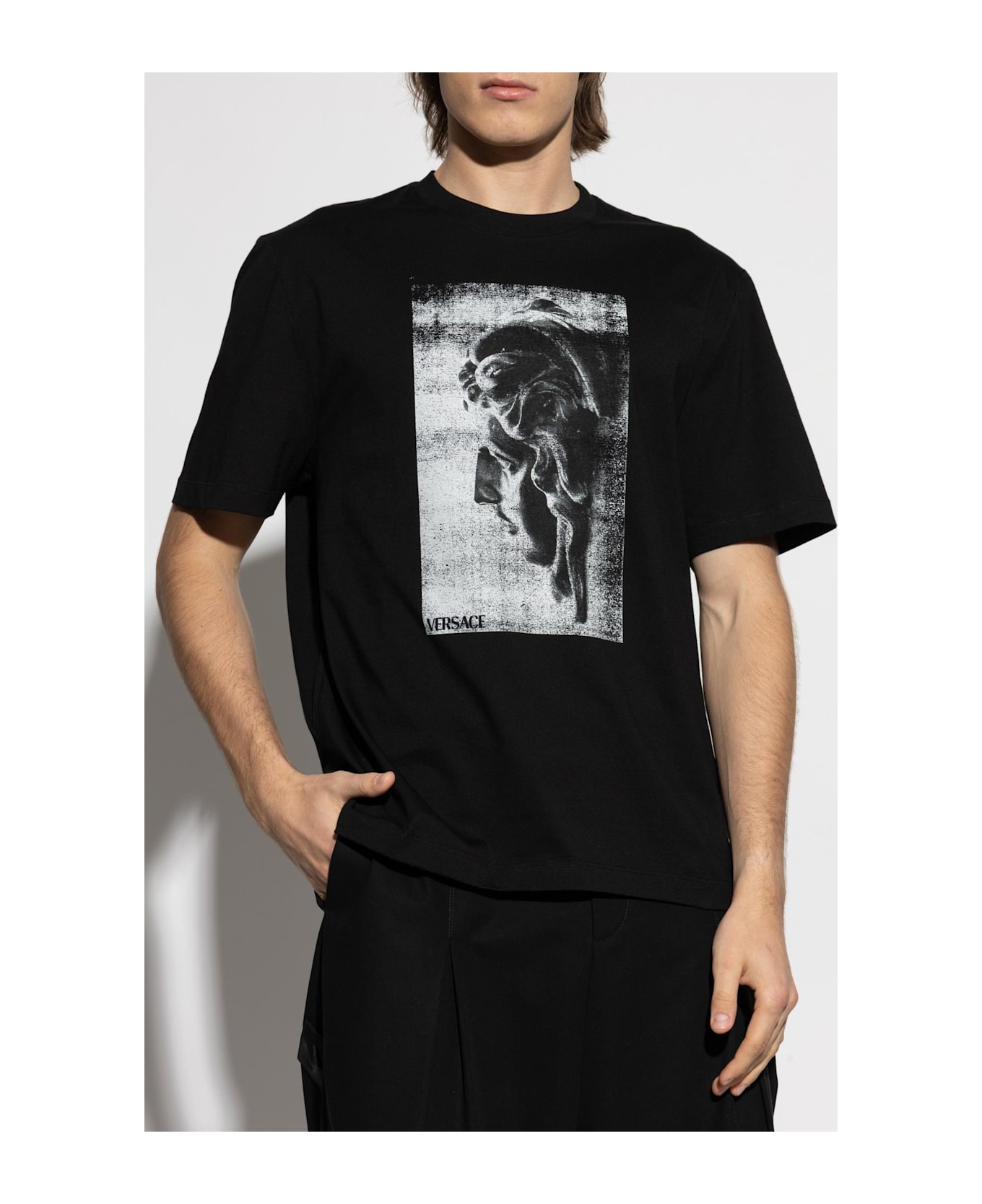 Versace T-shirt With Print - BLACK