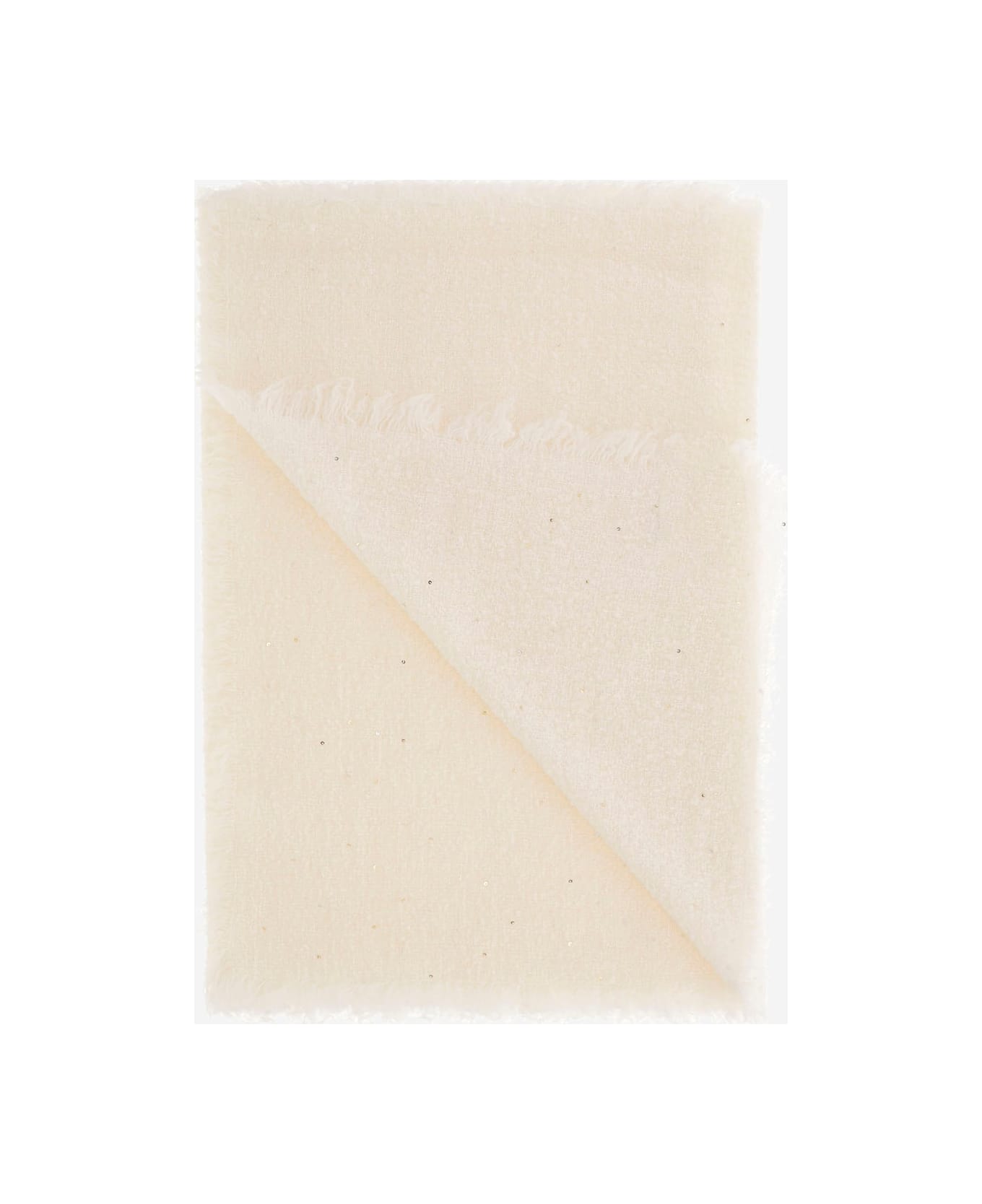 Faliero Sarti Altea Wool Blend Scarf With Sequins - White