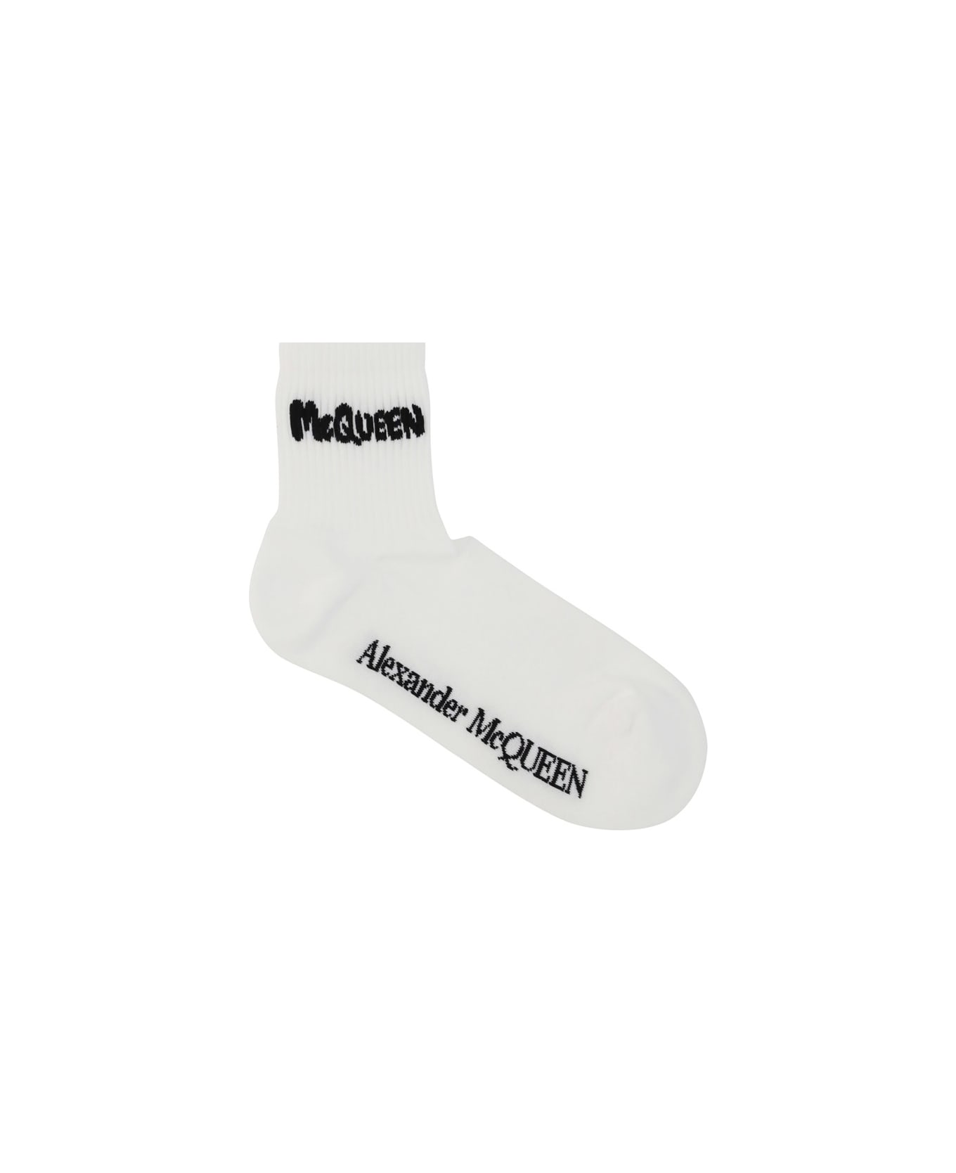 Alexander McQueen Graffiti Socks - White/black
