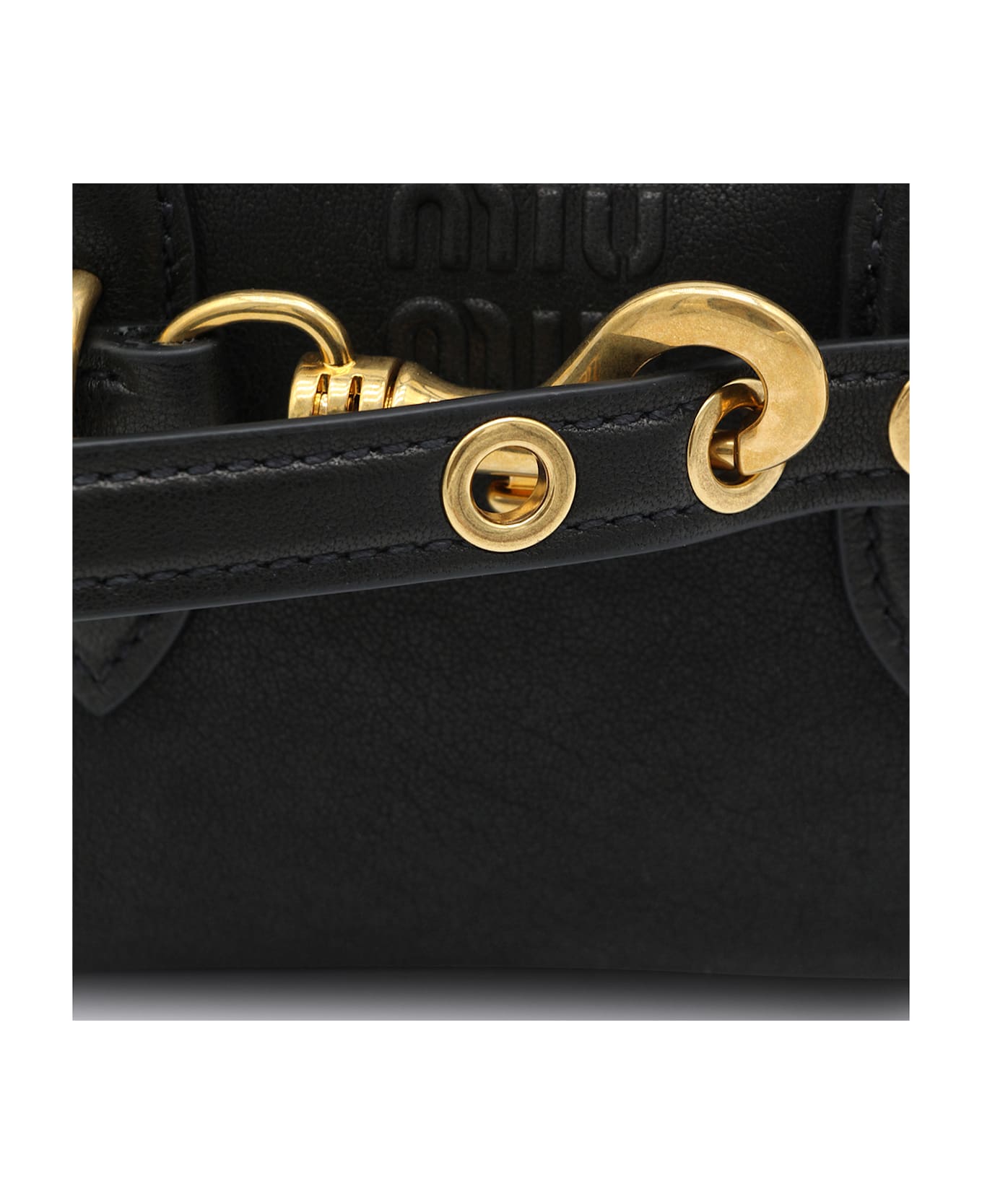 Miu Miu Black Leather Crossbody Bag - Black