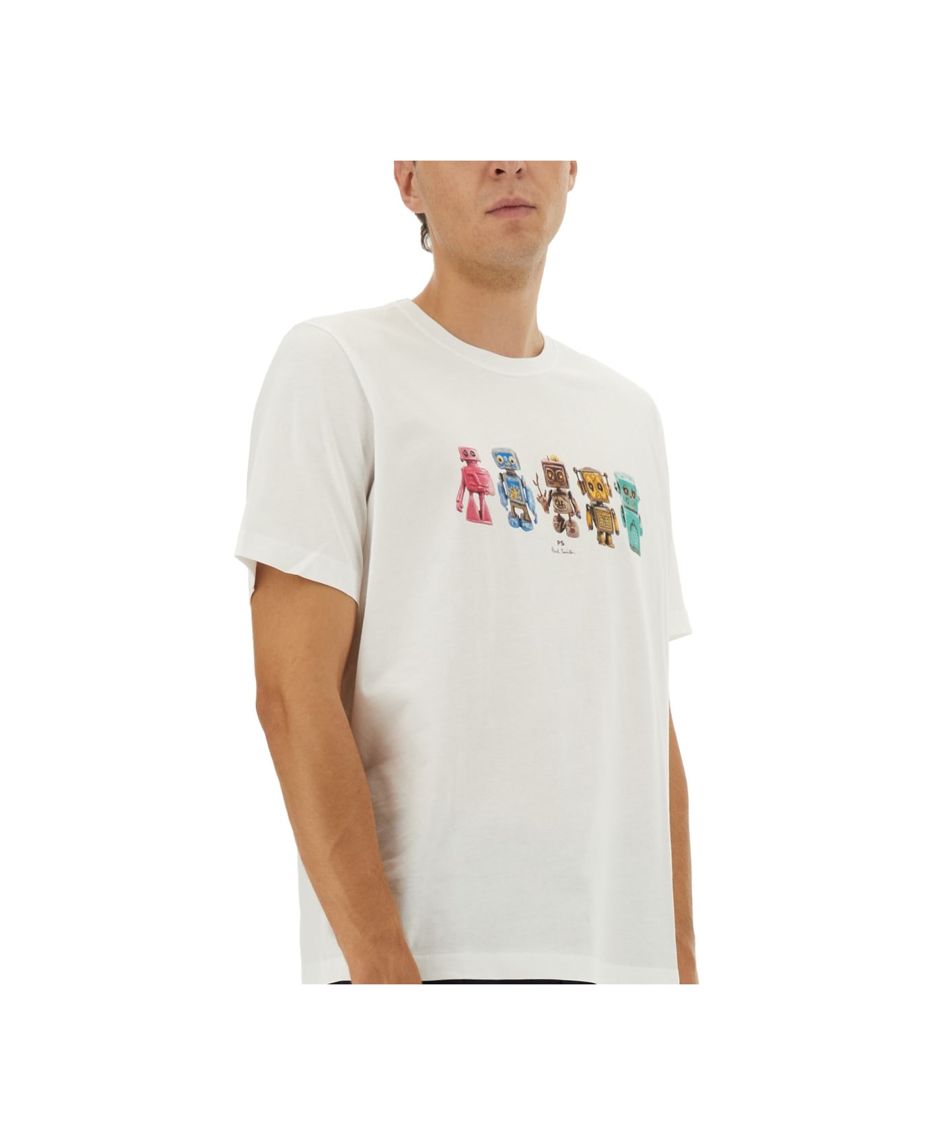 PS by Paul Smith Robot Print T-shirt - WHITE