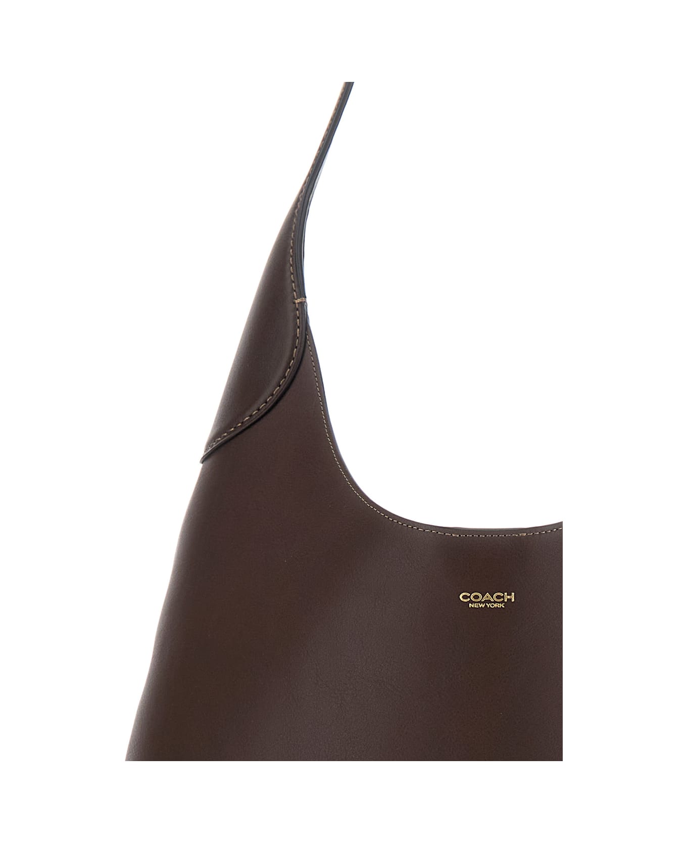 Coach 
brooklyn
 Brown Shoulder Bag With Logo Lettering On The Front In Leather Woman - Brown