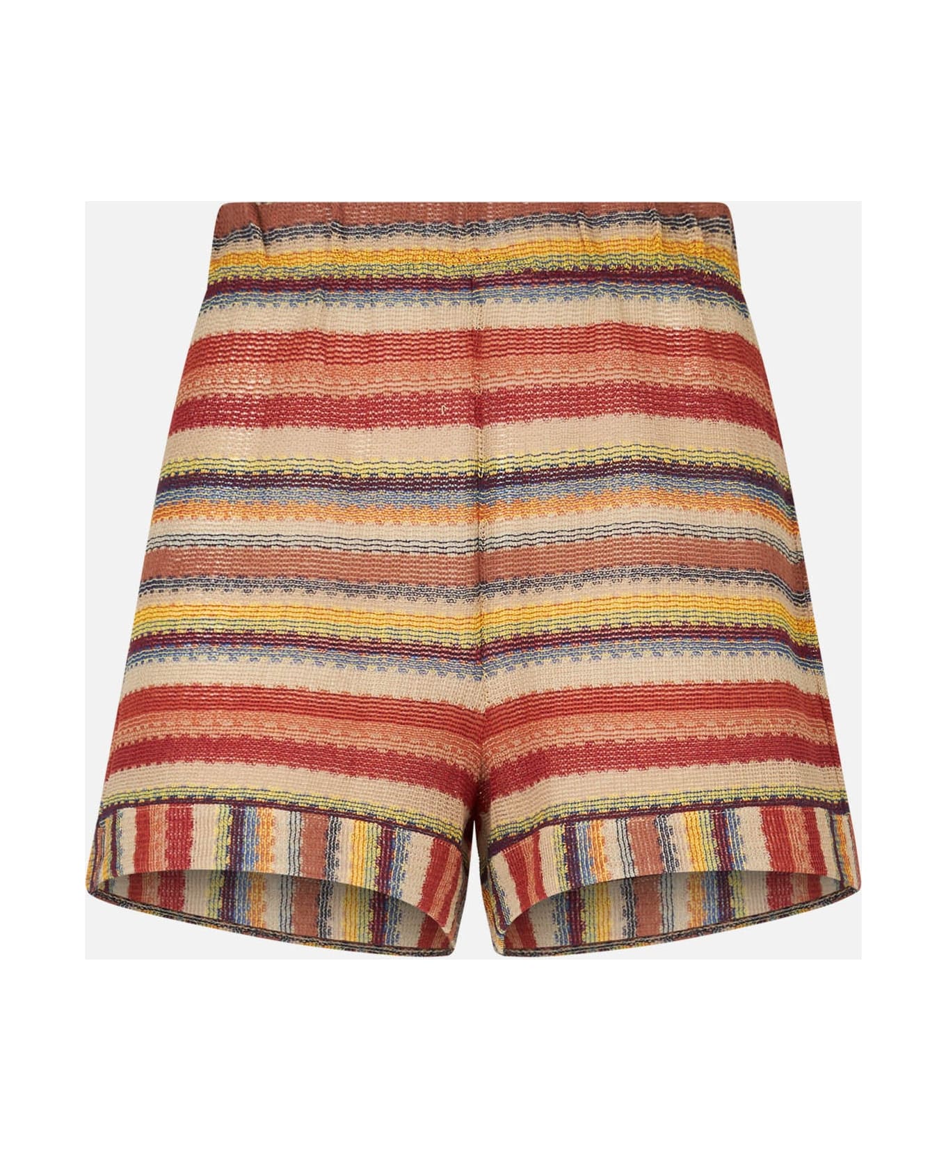 MC2 Saint Barth Navajo Style Knitted Shorts - BROWN