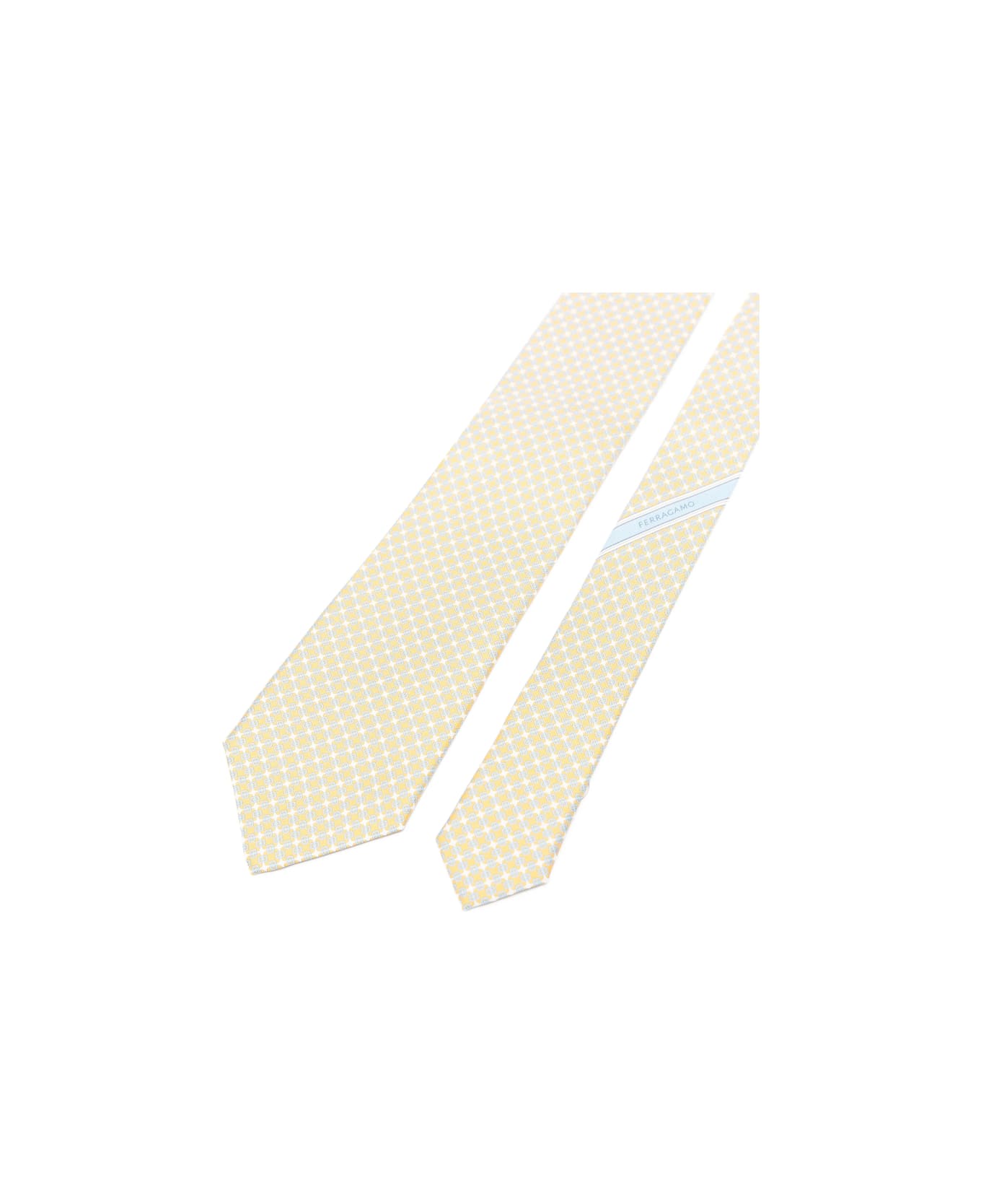 Ferragamo Tie - YELLOW/BLUE