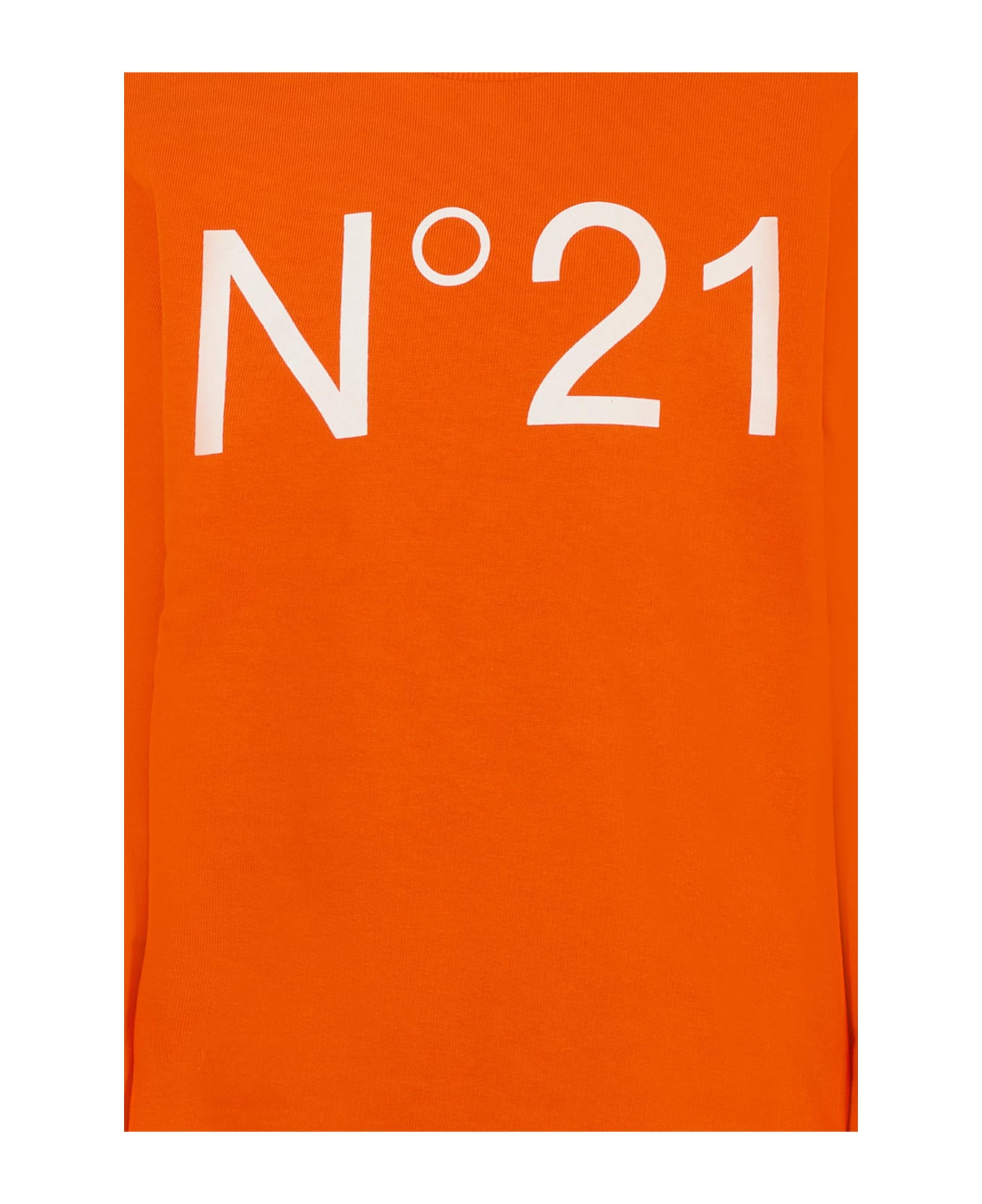 N.21 Orange Sweatshirt For Kids With Logo - Orange