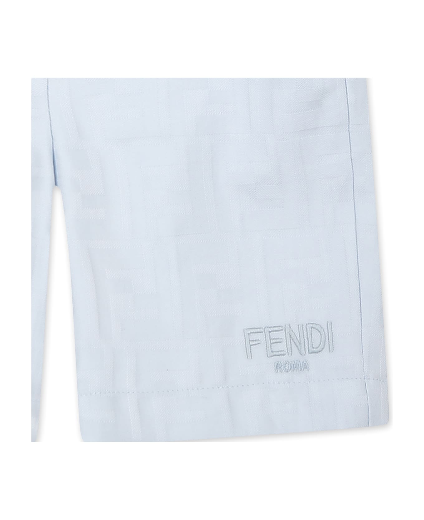 Fendi Light Blue Suit For Baby Boy With Ff - Multicolor