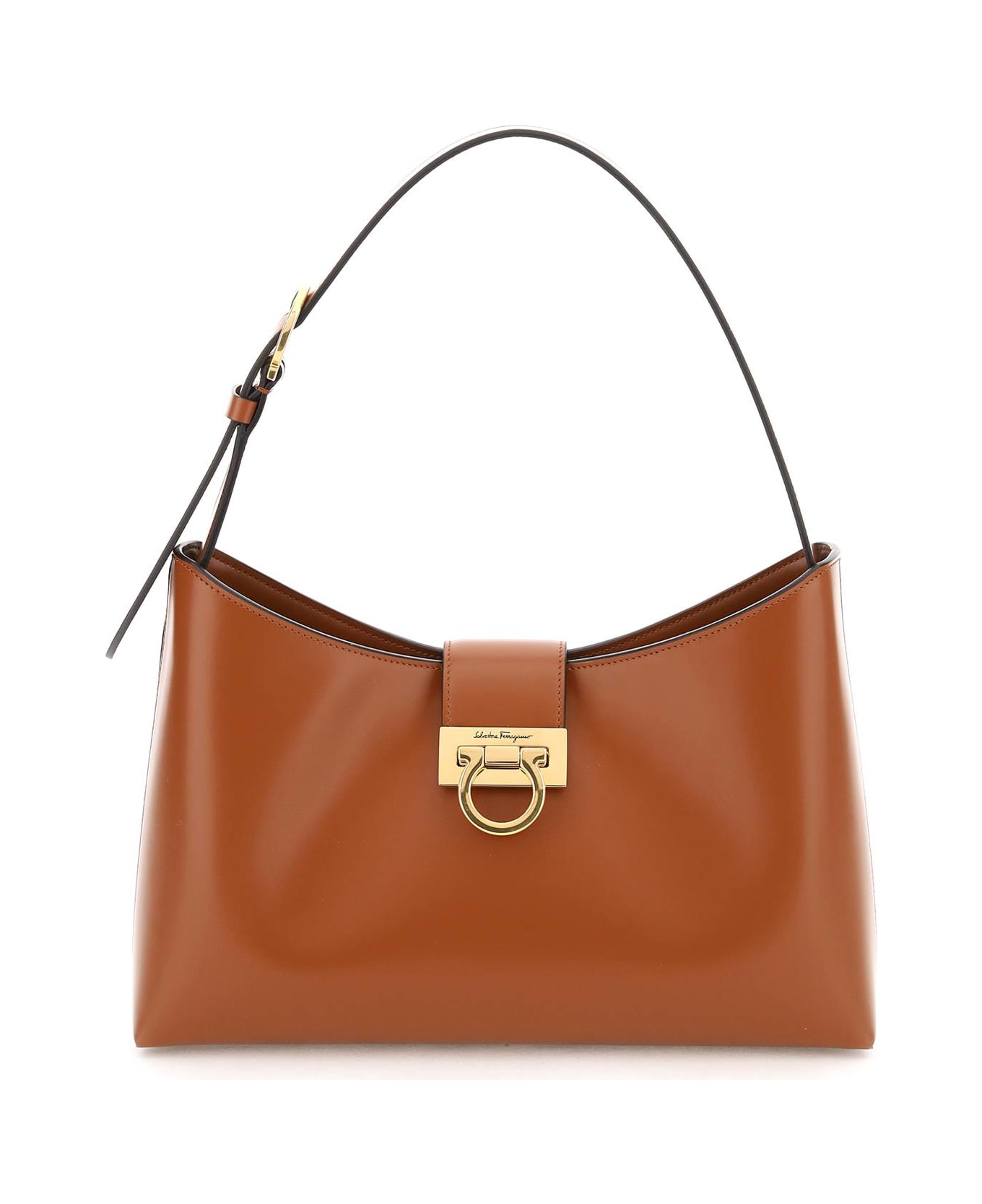 Ferragamo Trifolio Shoulder Bag - Leather Brown