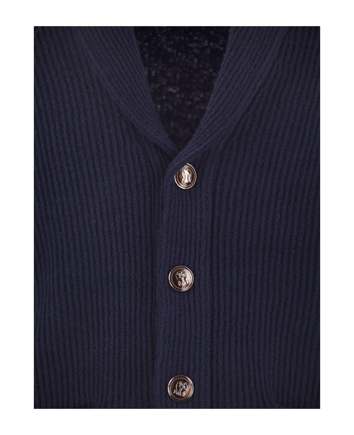Brunello Cucinelli Shawl Neck Cardigan - Navy