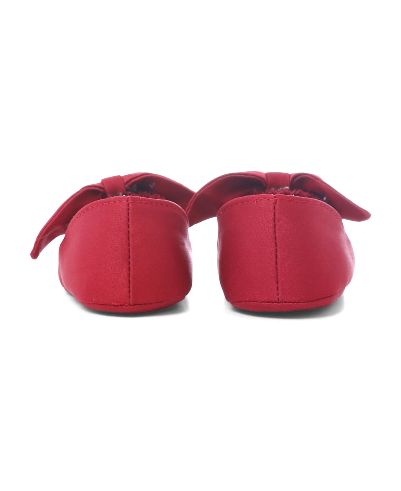 Monnalisa Red Ballet Flat For Baby Girl With Bow - Red