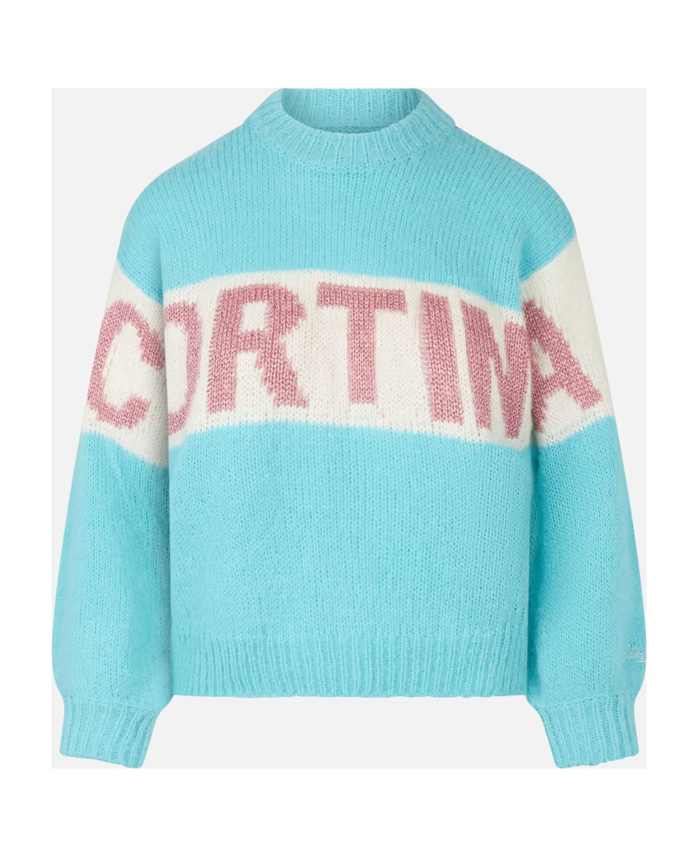 MC2 Saint Barth Woman Boxy Shape Soft Sweater With Cortina Jacquard - GREEN