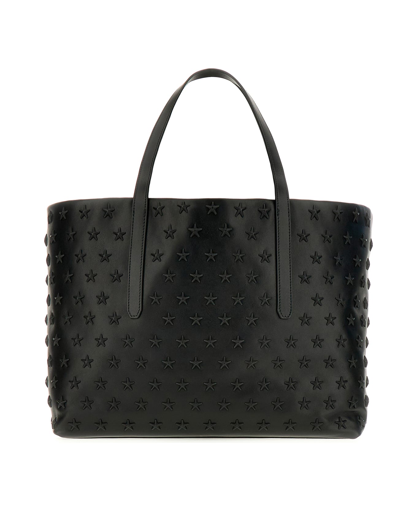 Jimmy Choo Black Leather Pimlico Shopping Bag - BLACKGUNMETAL