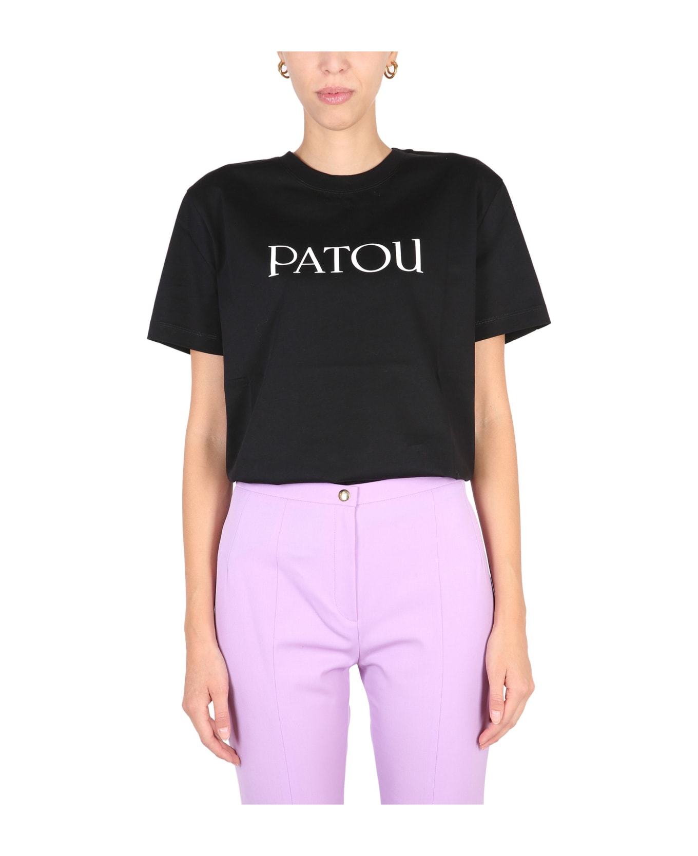Patou Logo Print T-shirt - B Black Tシャツ