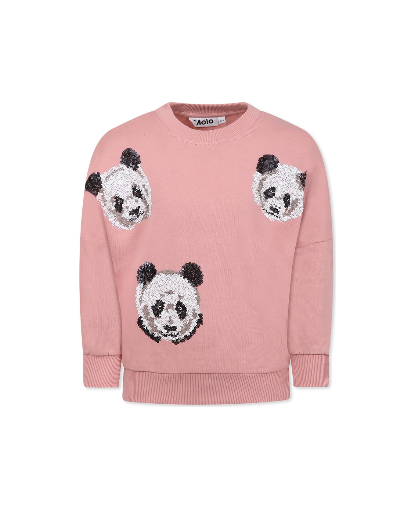 Molo Pink Sweatshirt For Girl With Panda - Pink