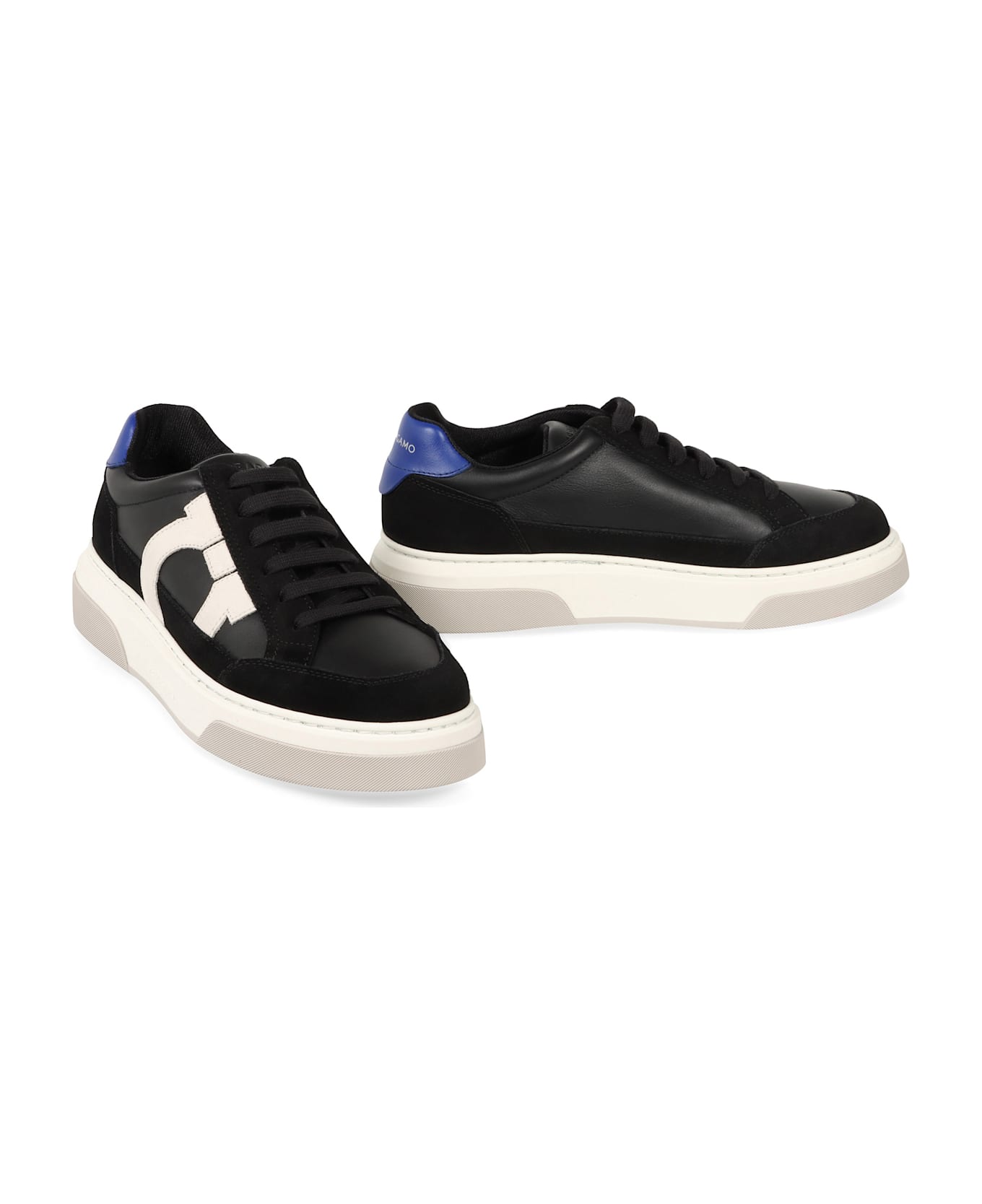 Ferragamo Leather Low-top Sneakers - black