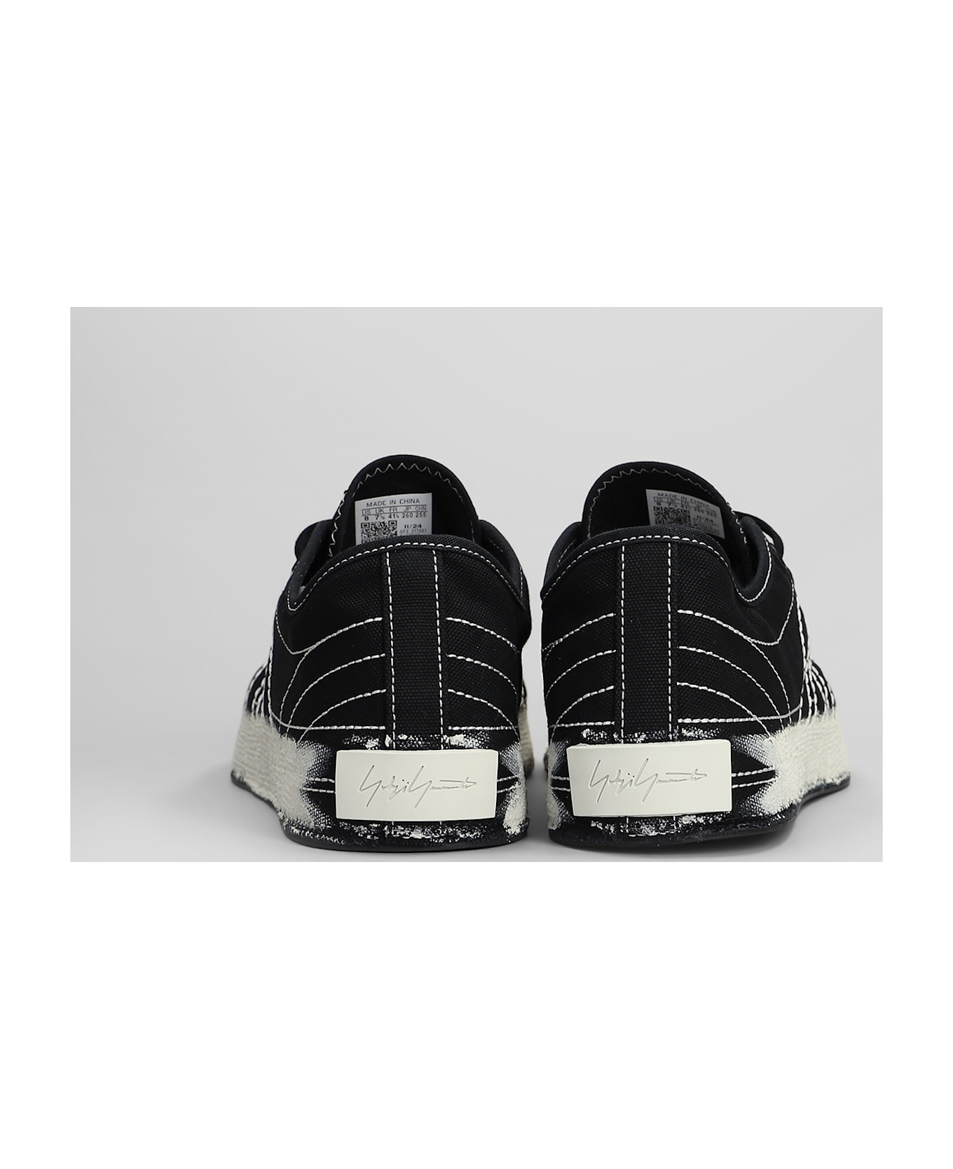 Y-3 Nizza Low Sneakers In Black Fabric - black