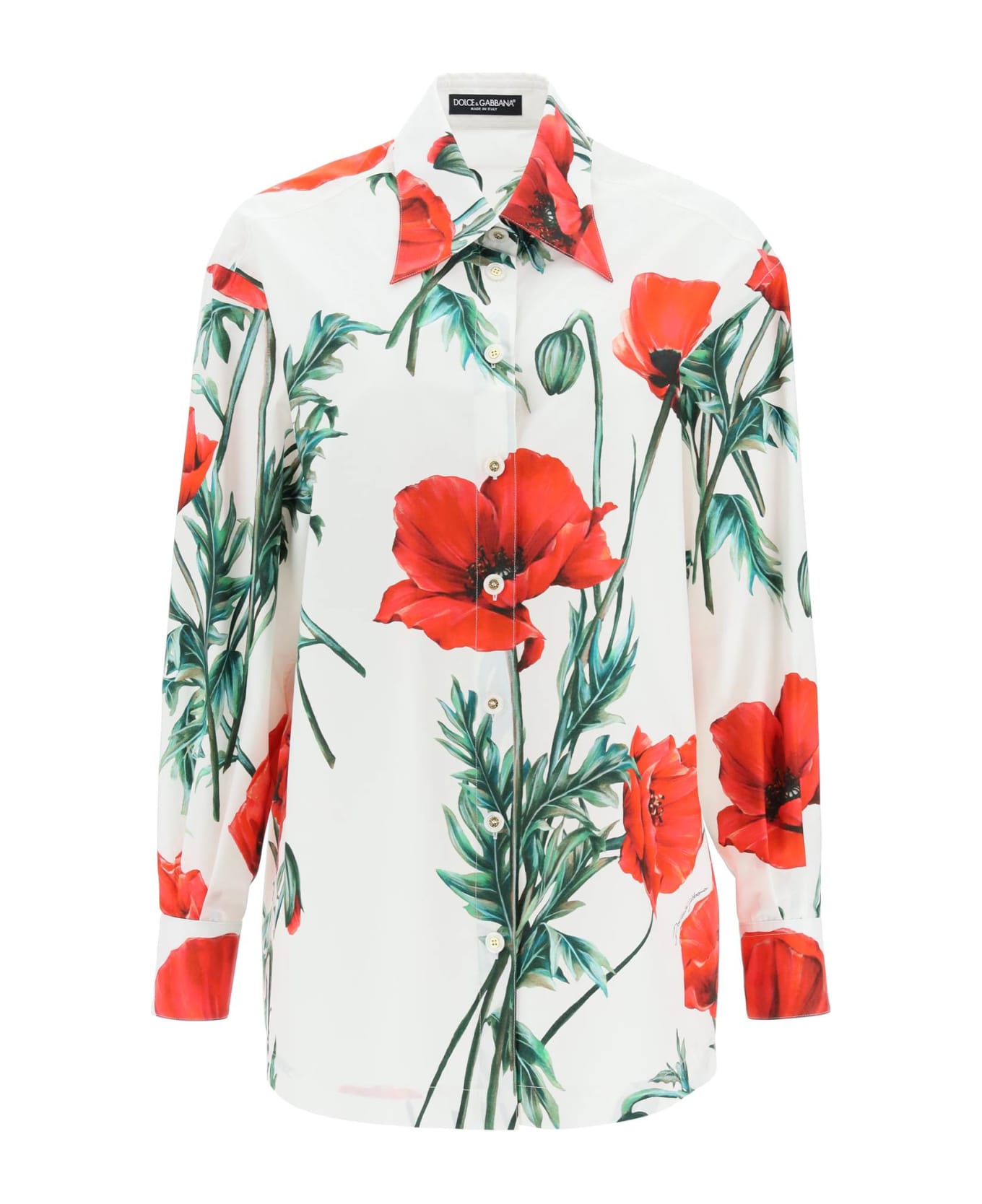 Dolce & Gabbana Poppy Print Poplin Shirt - Multicolor