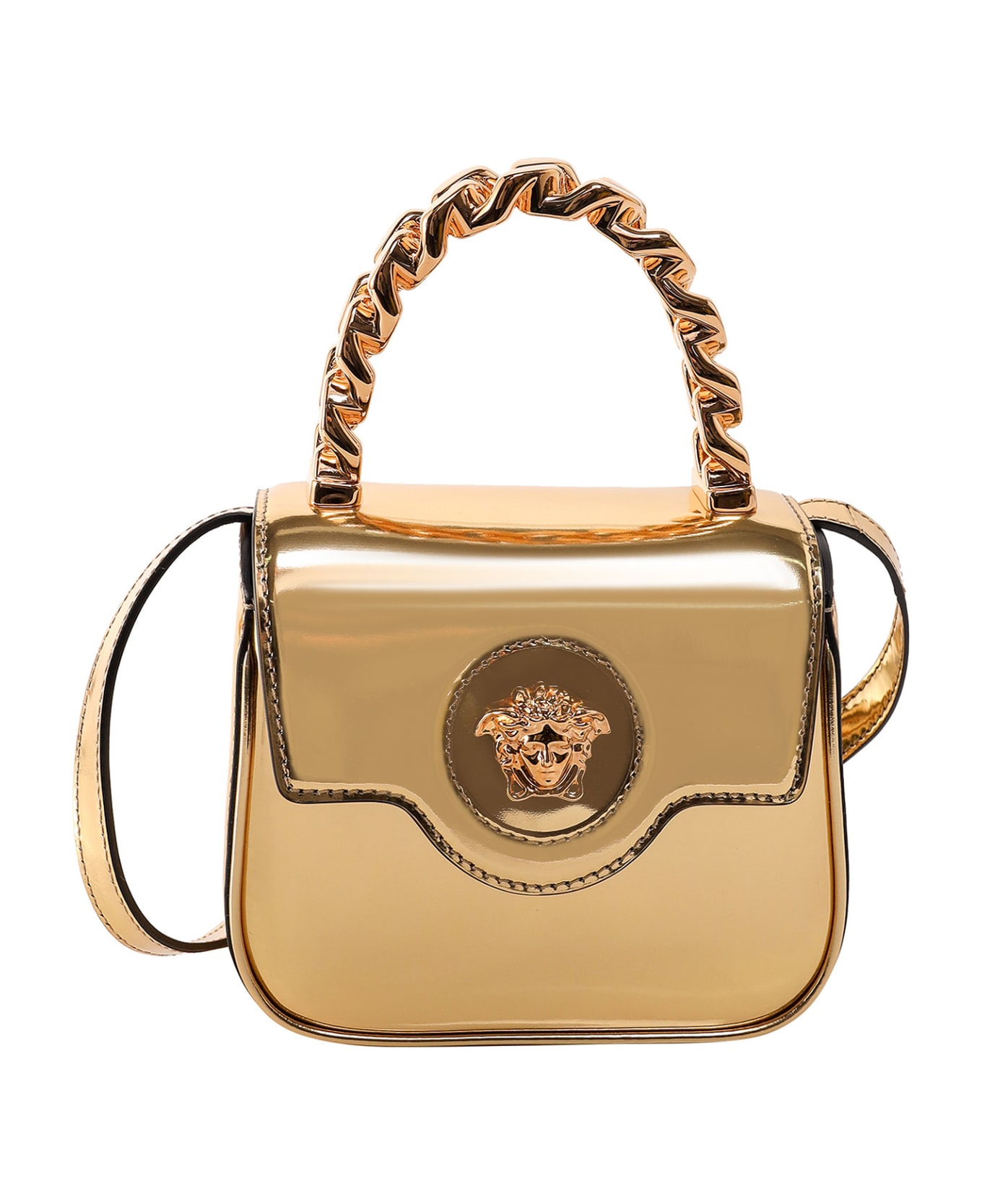 Versace La Medusa Patent Mini Bag - Gold