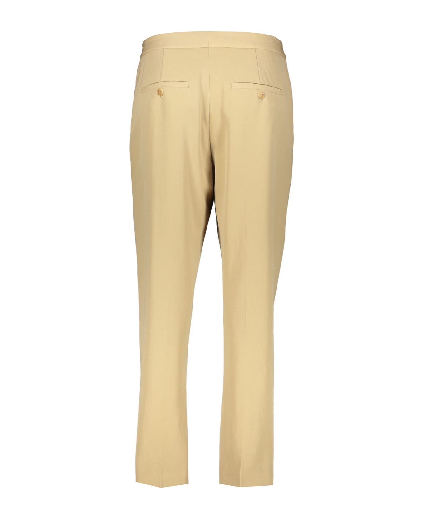 Burberry Wool Trousers - Beige ボトムス