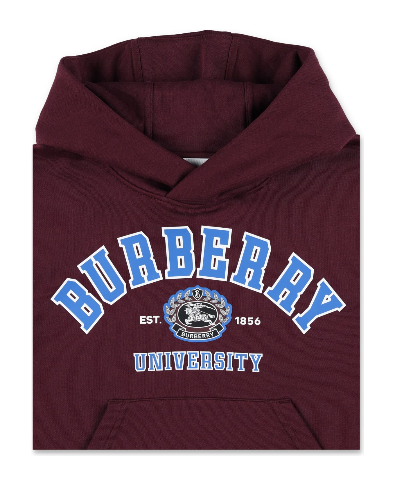 Burberry College Graphic Cotton Hoodie - BORDEAUX