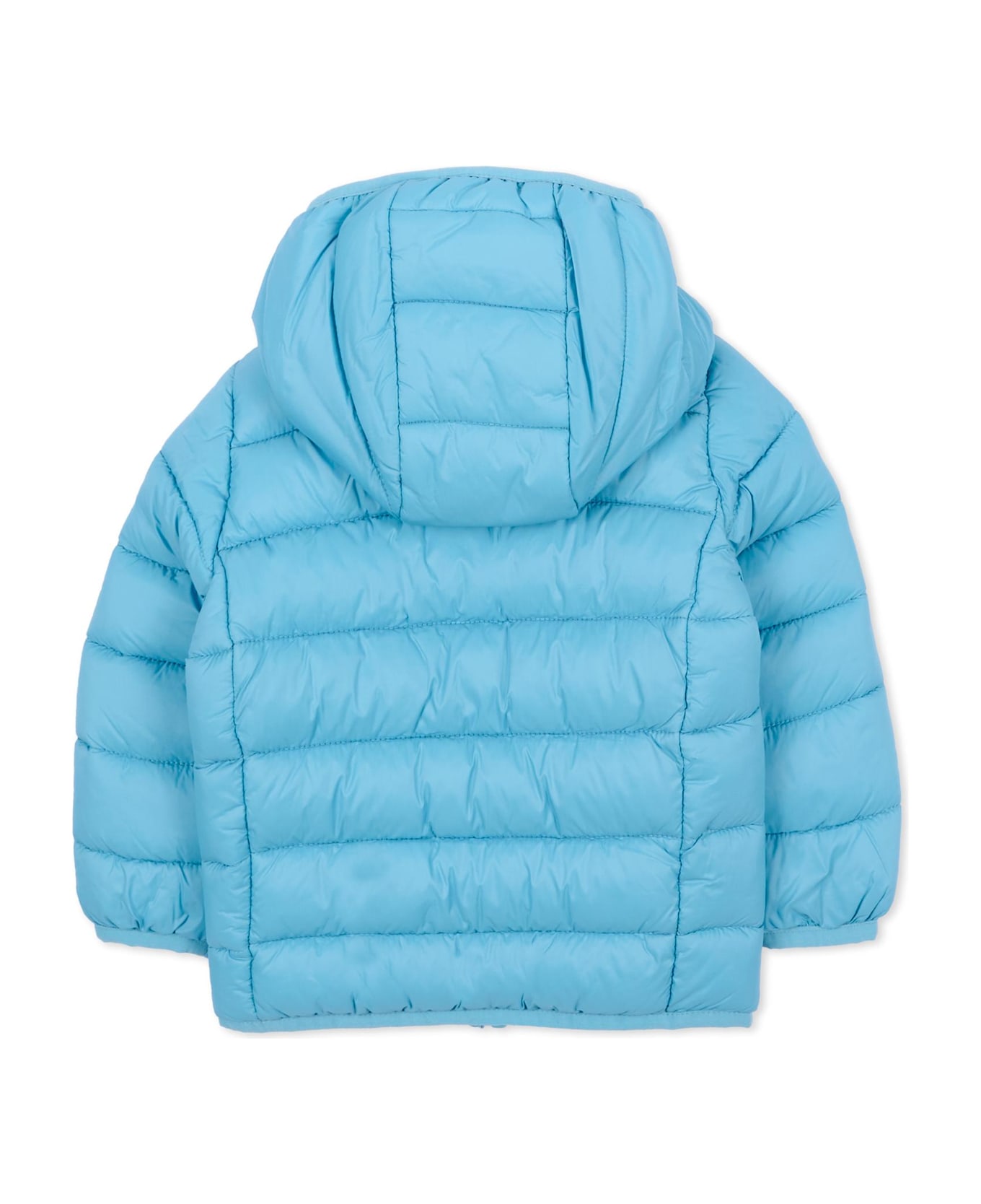 Save the Duck Light Blue Down Jacket For Baby Boy With Logo - Blue