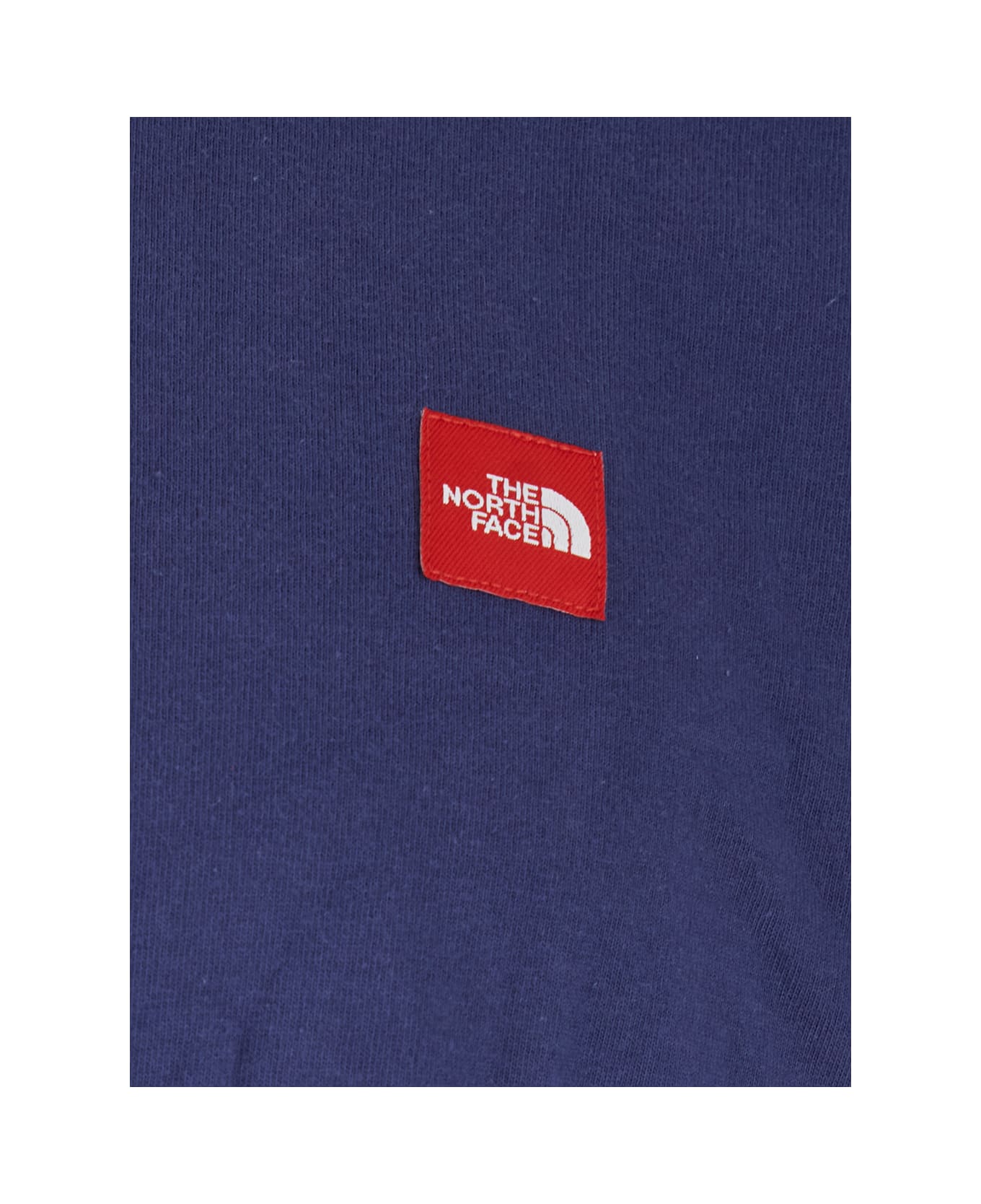 The North Face Blue Crewneck T-shirt With Logo Patch On The Front In Cotton Man - Blu
