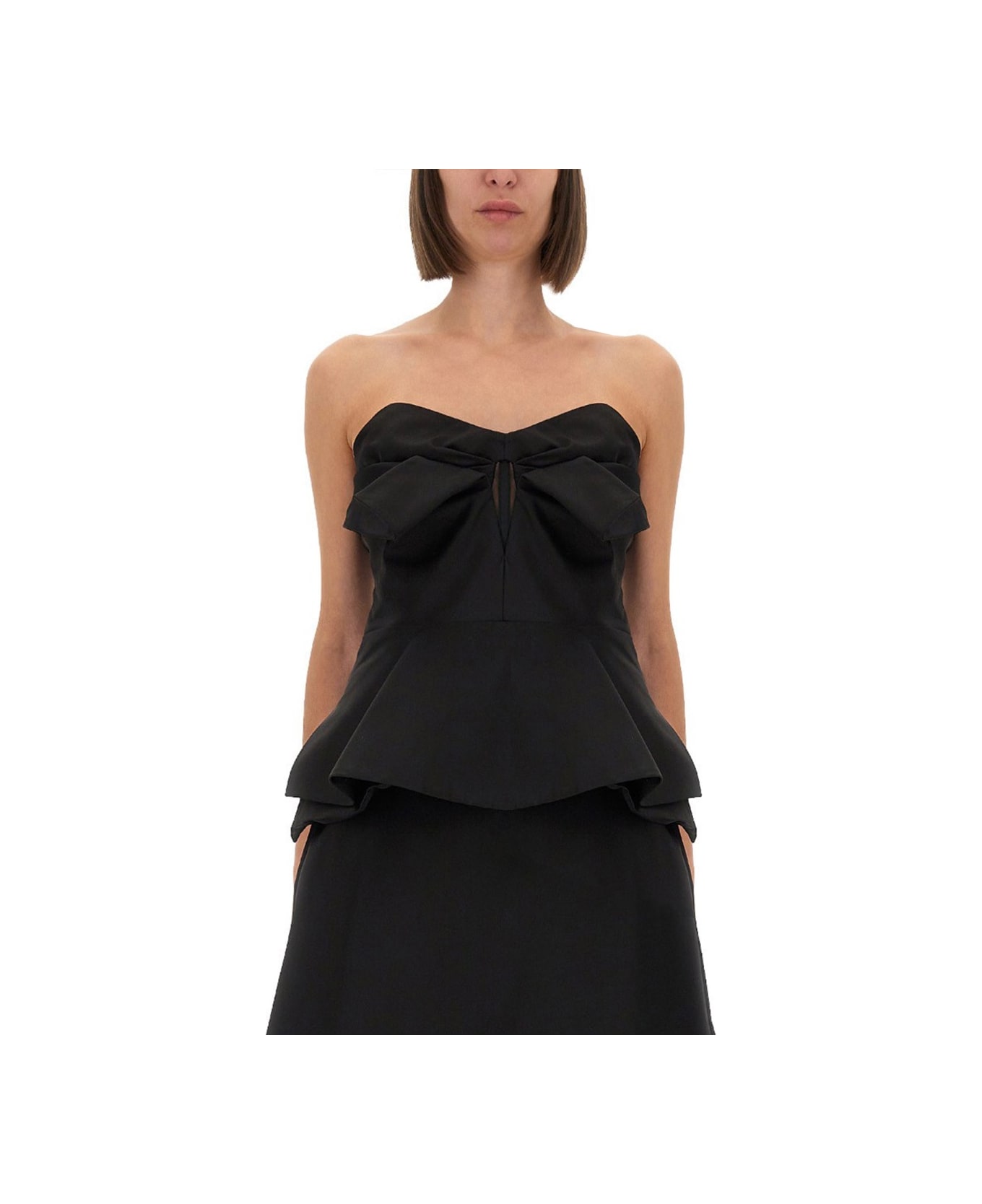 Alexander McQueen Strapless Corset Top - BLACK