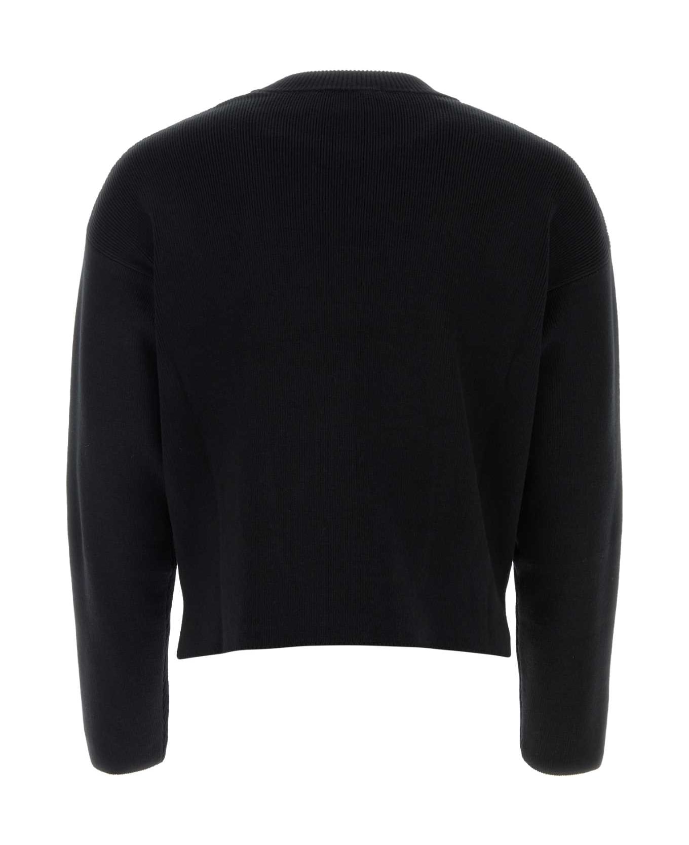 Ami Alexandre Mattiussi Black Stretch Cotton Blend Sweater - BLACK